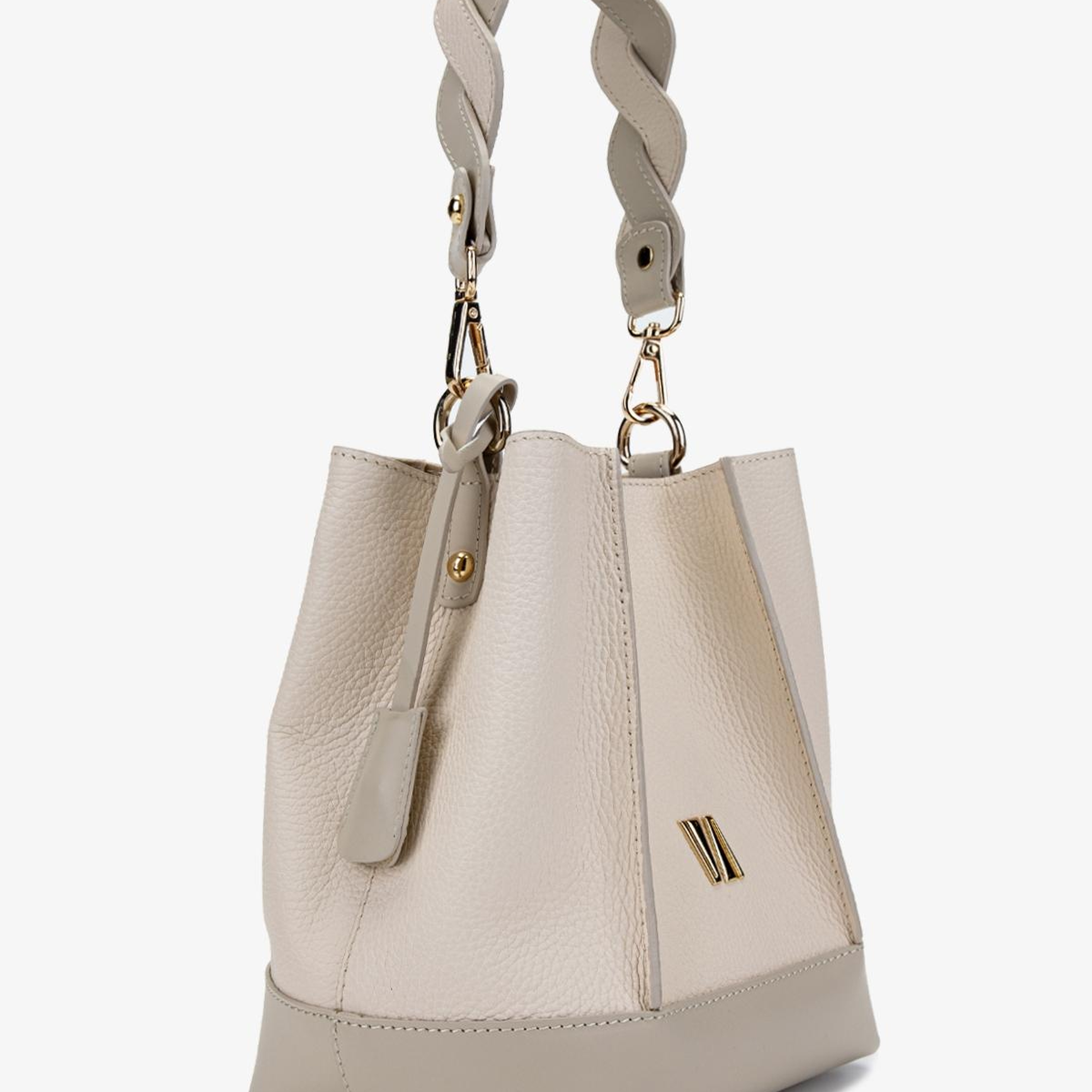 Valmenti Kadın Hakiki Deri Bej Floter Omuz Çanta