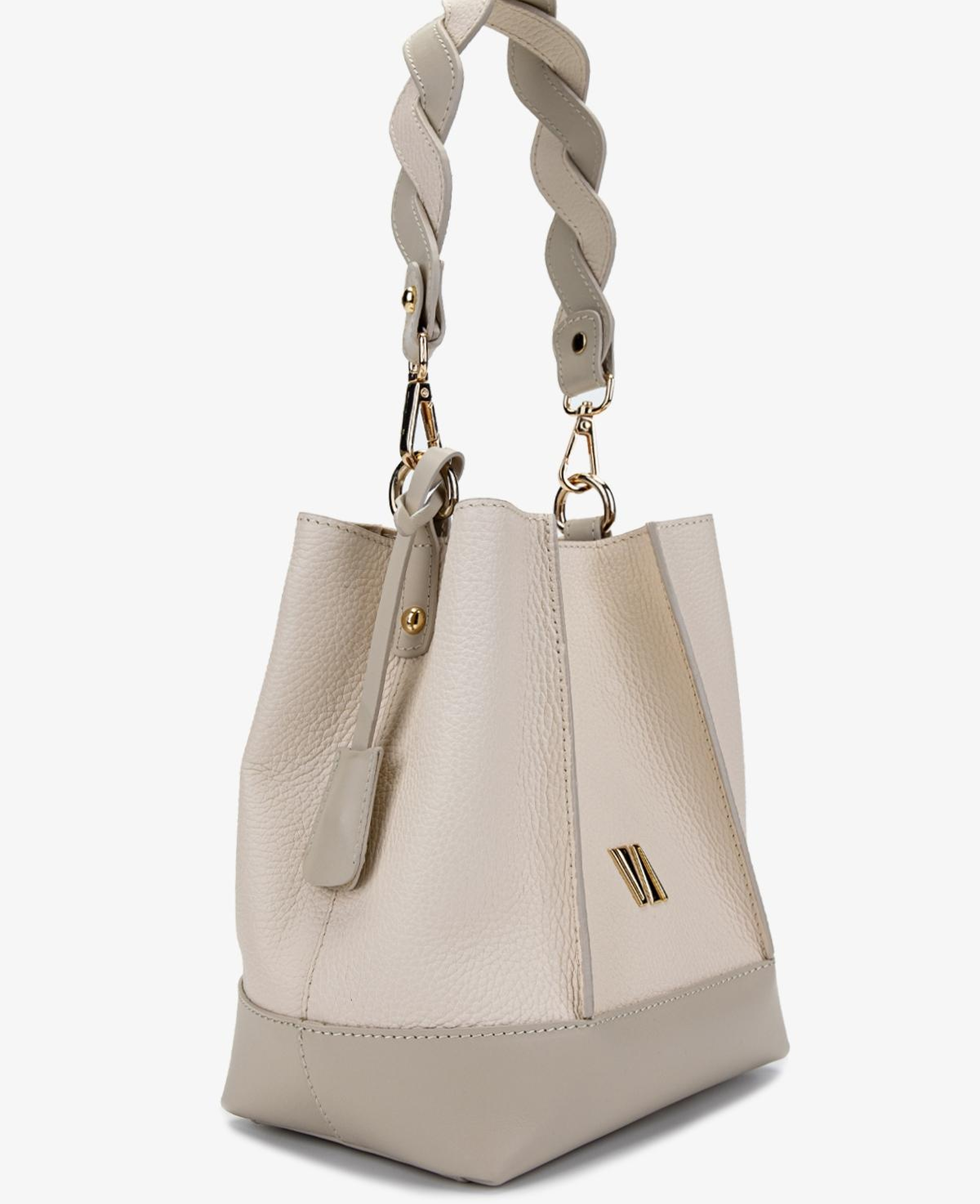 Valmenti Kadın Hakiki Deri Bej Floter Omuz Çanta