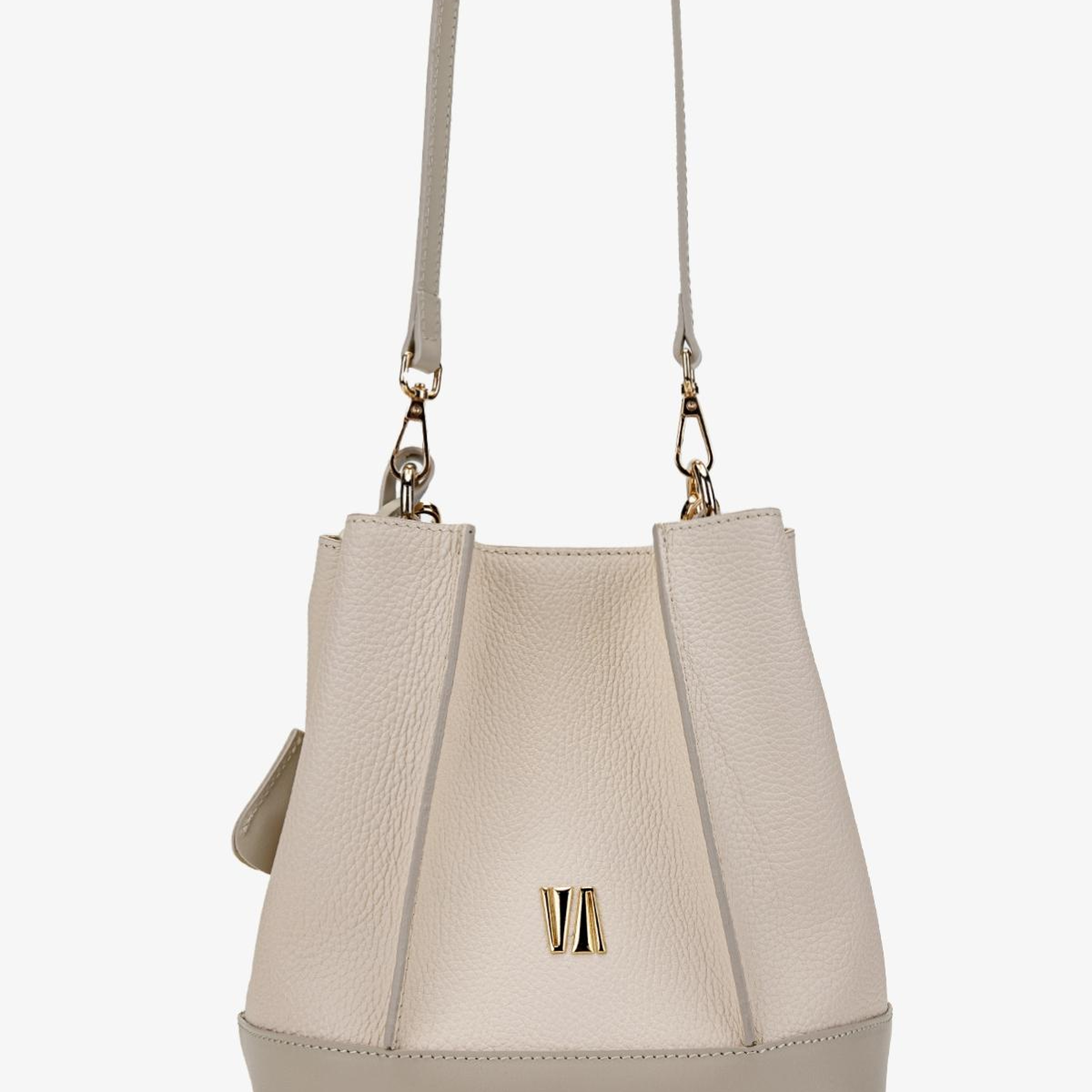 Valmenti Kadın Hakiki Deri Bej Floter Omuz Çanta