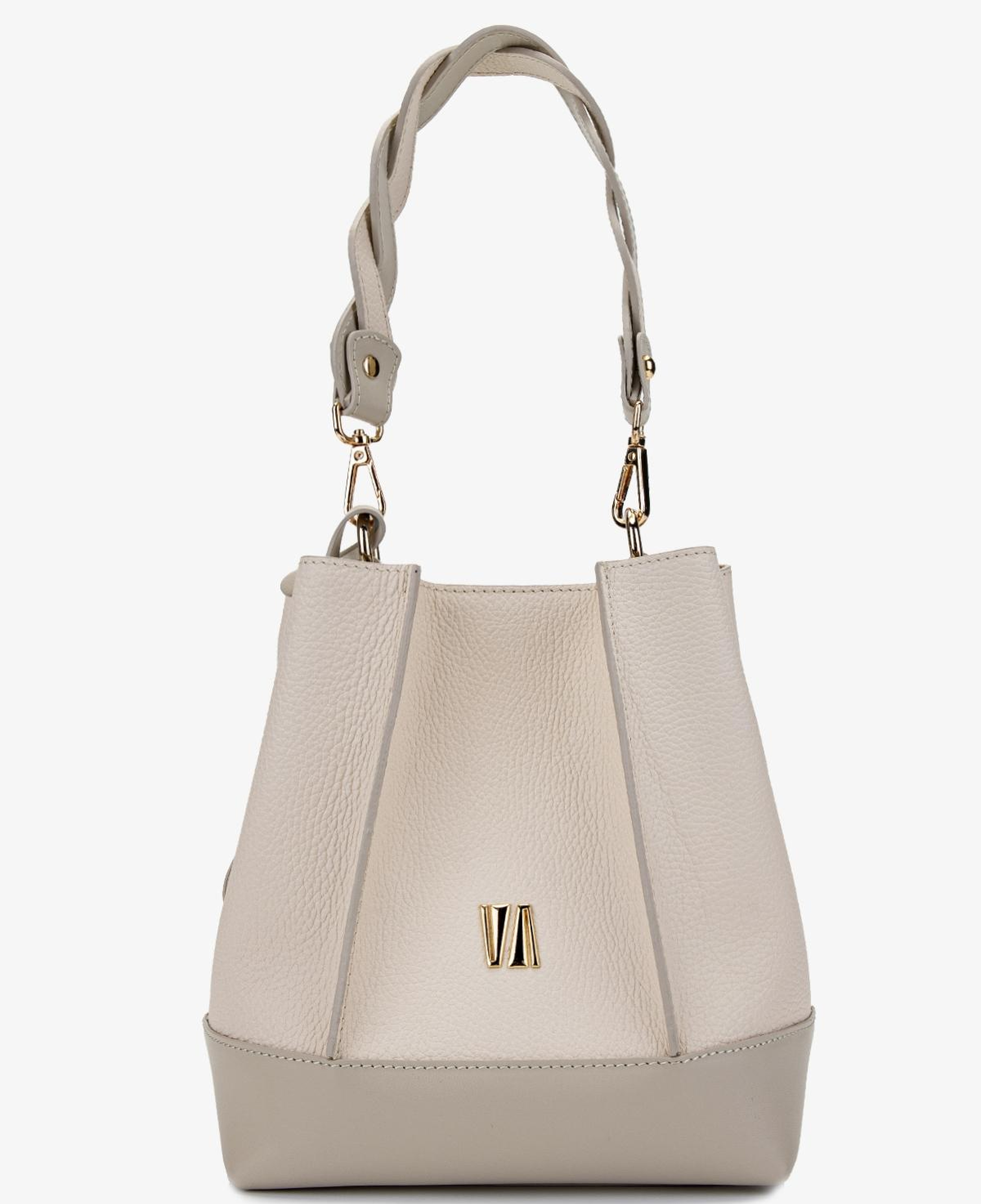 Valmenti Kadın Hakiki Deri Bej Floter Omuz Çanta