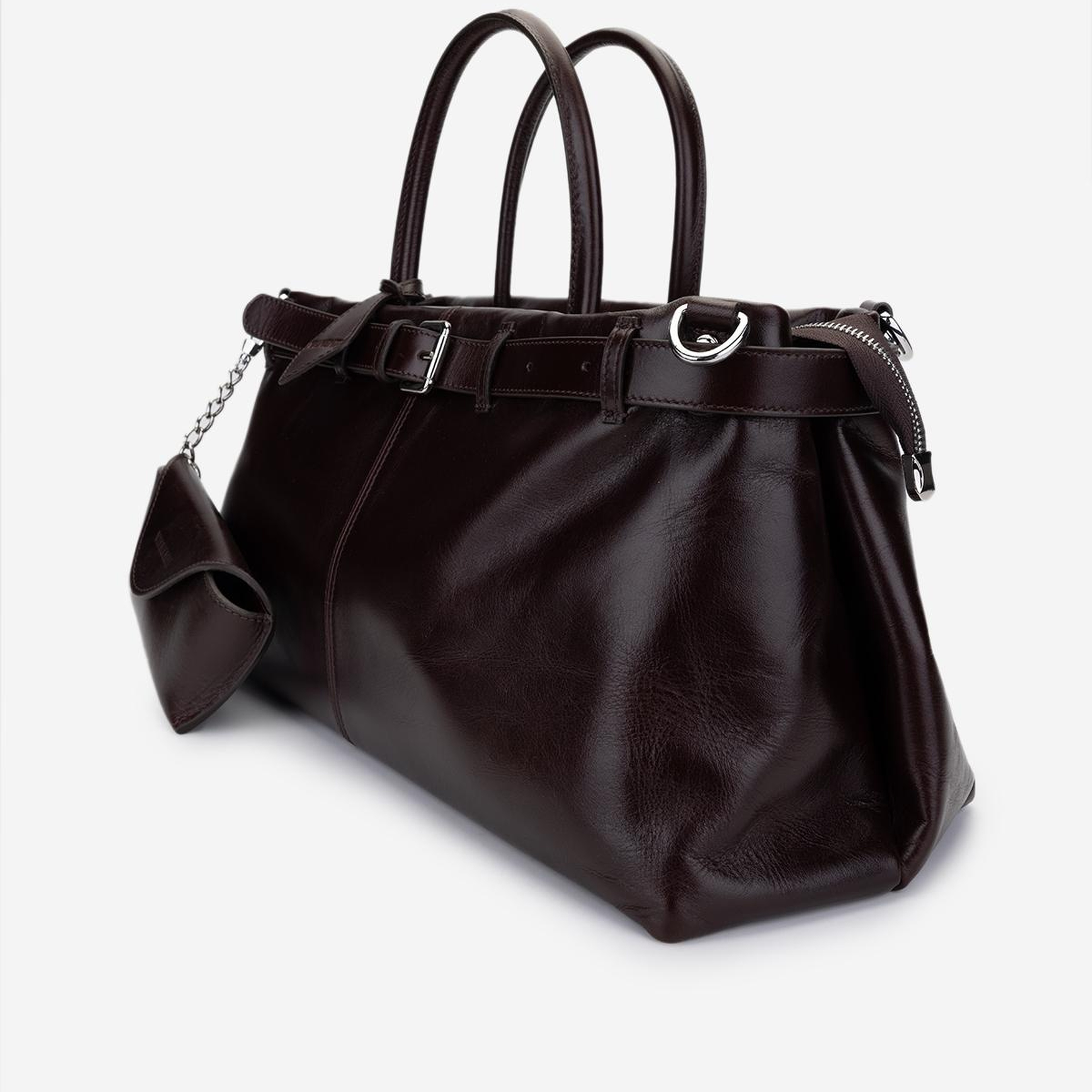 Valmenti Kadın Hakiki Deri Kahverengi Kol Çantası