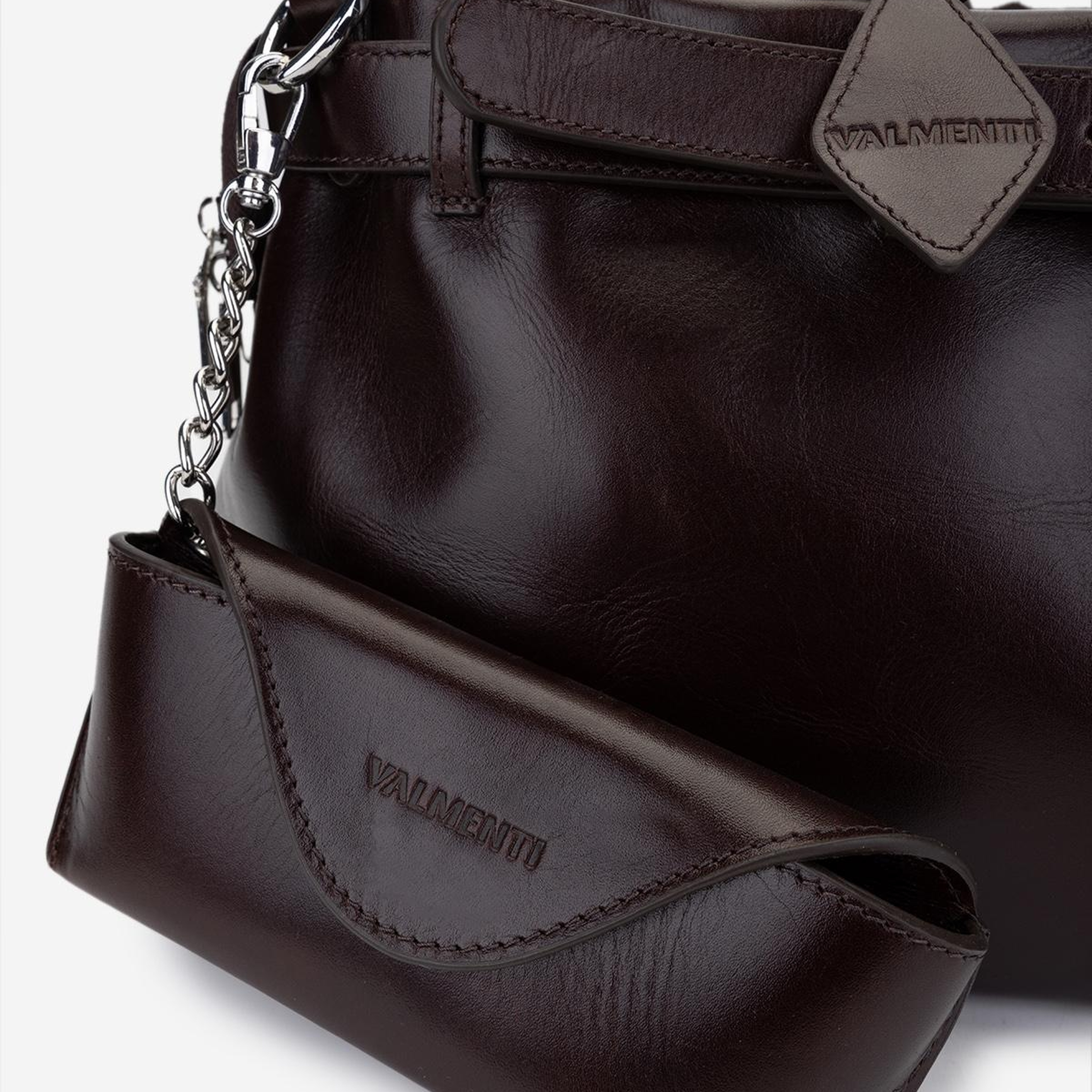 Valmenti Kadın Hakiki Deri Kahverengi Kol Çantası