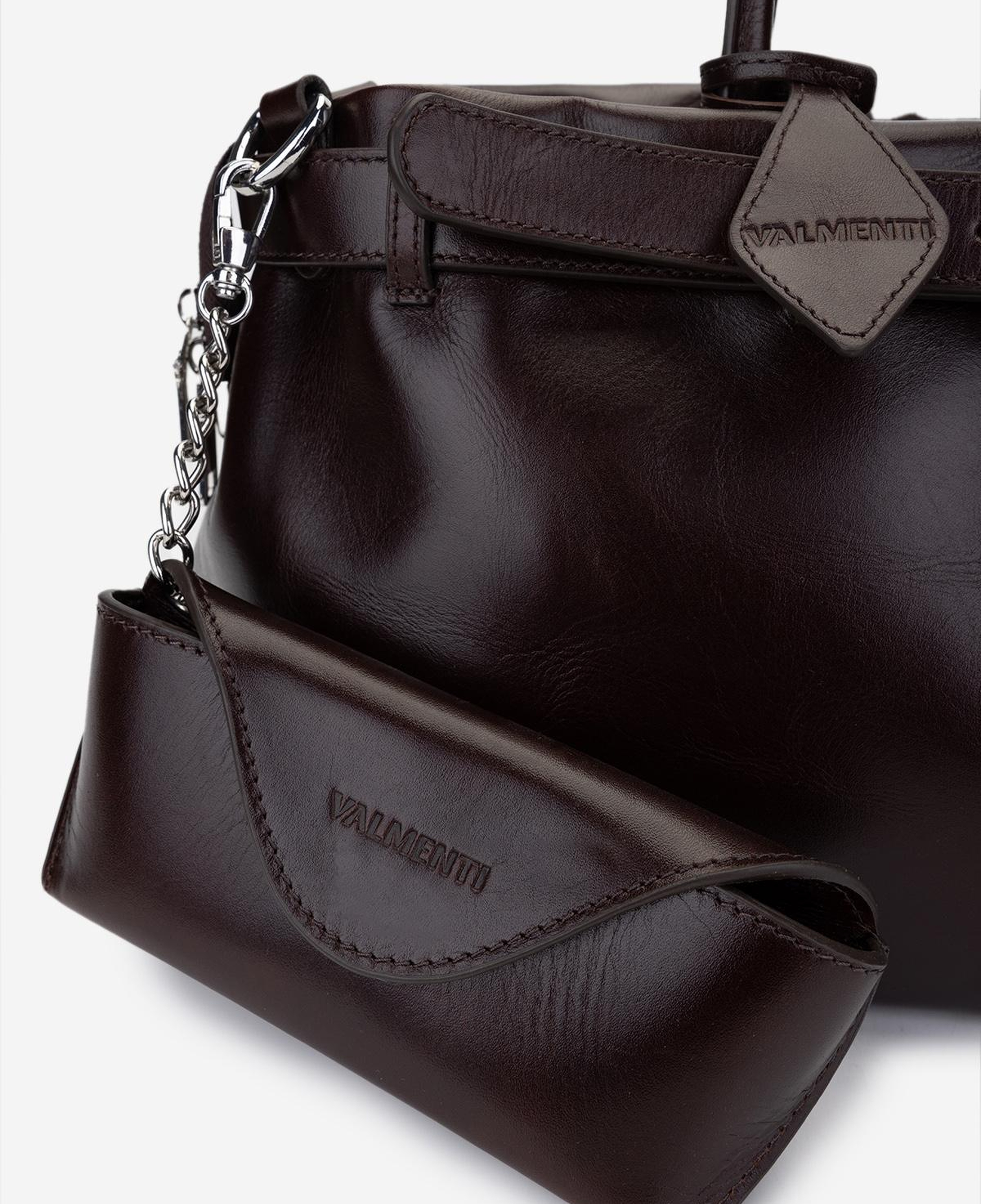 Valmenti Kadın Hakiki Deri Kahverengi Kol Çantası