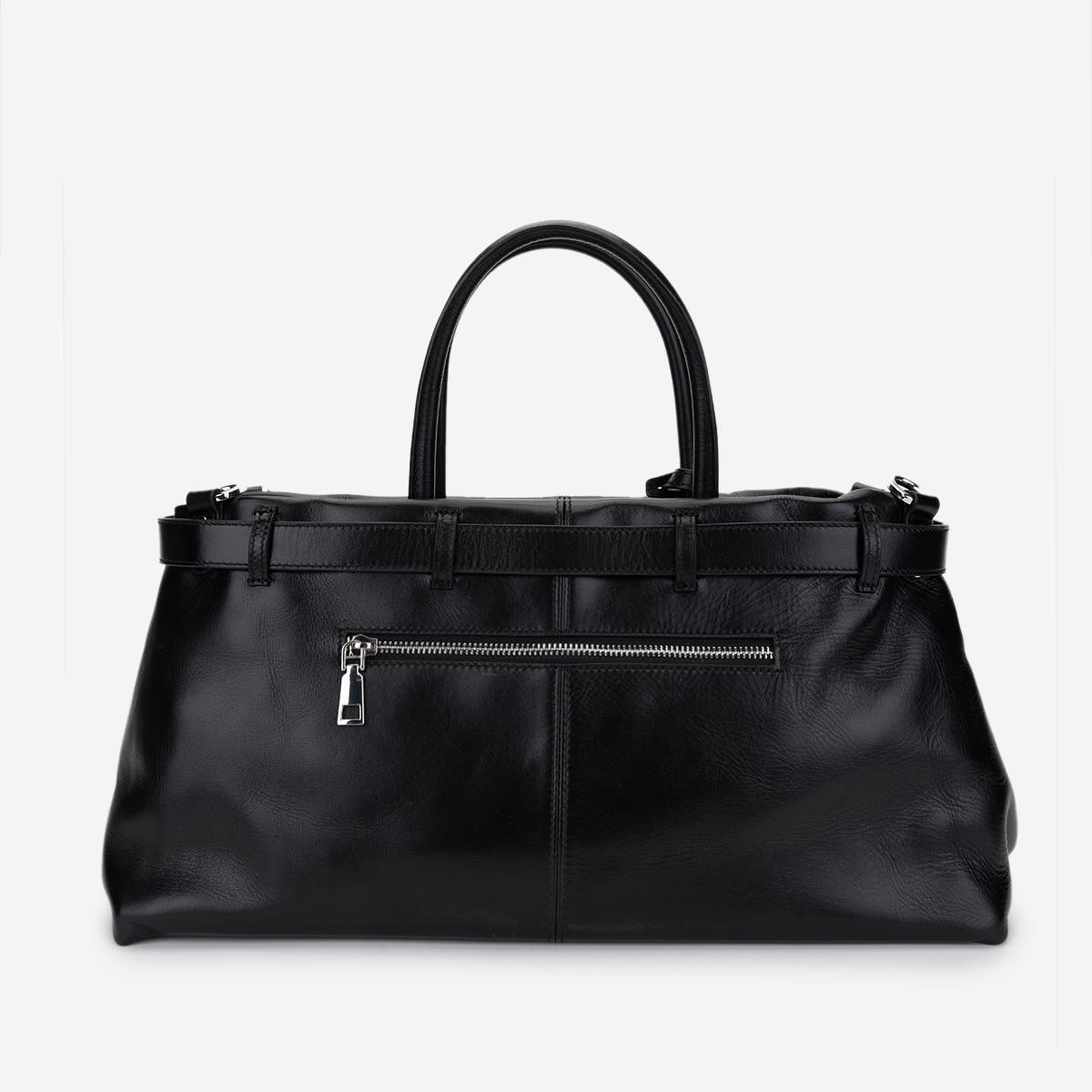 Valmenti Kadın Hakiki Deri Siyah Kol Çantası