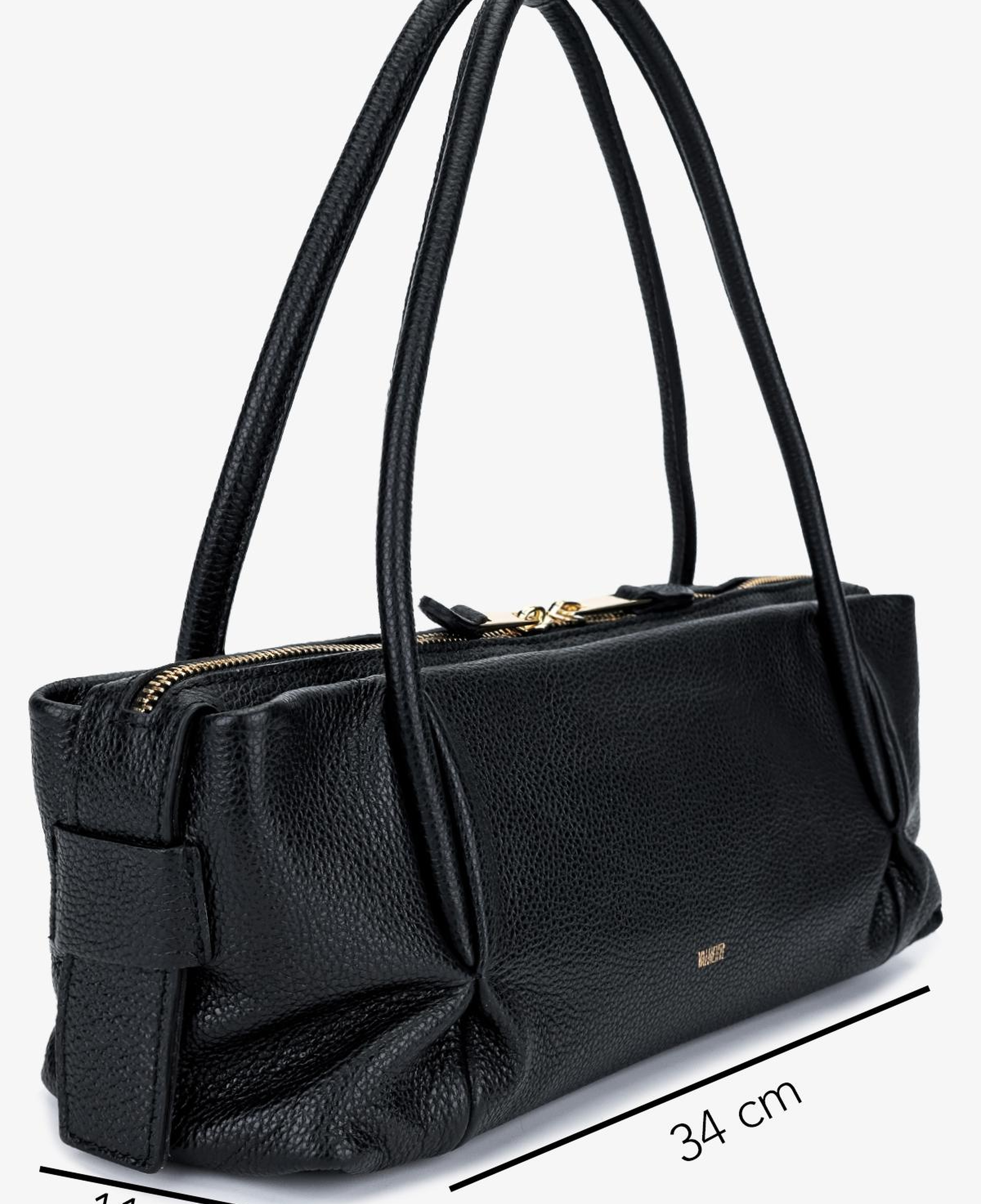 Valmenti Kadın Hakiki Deri Siyah Kol Çantası