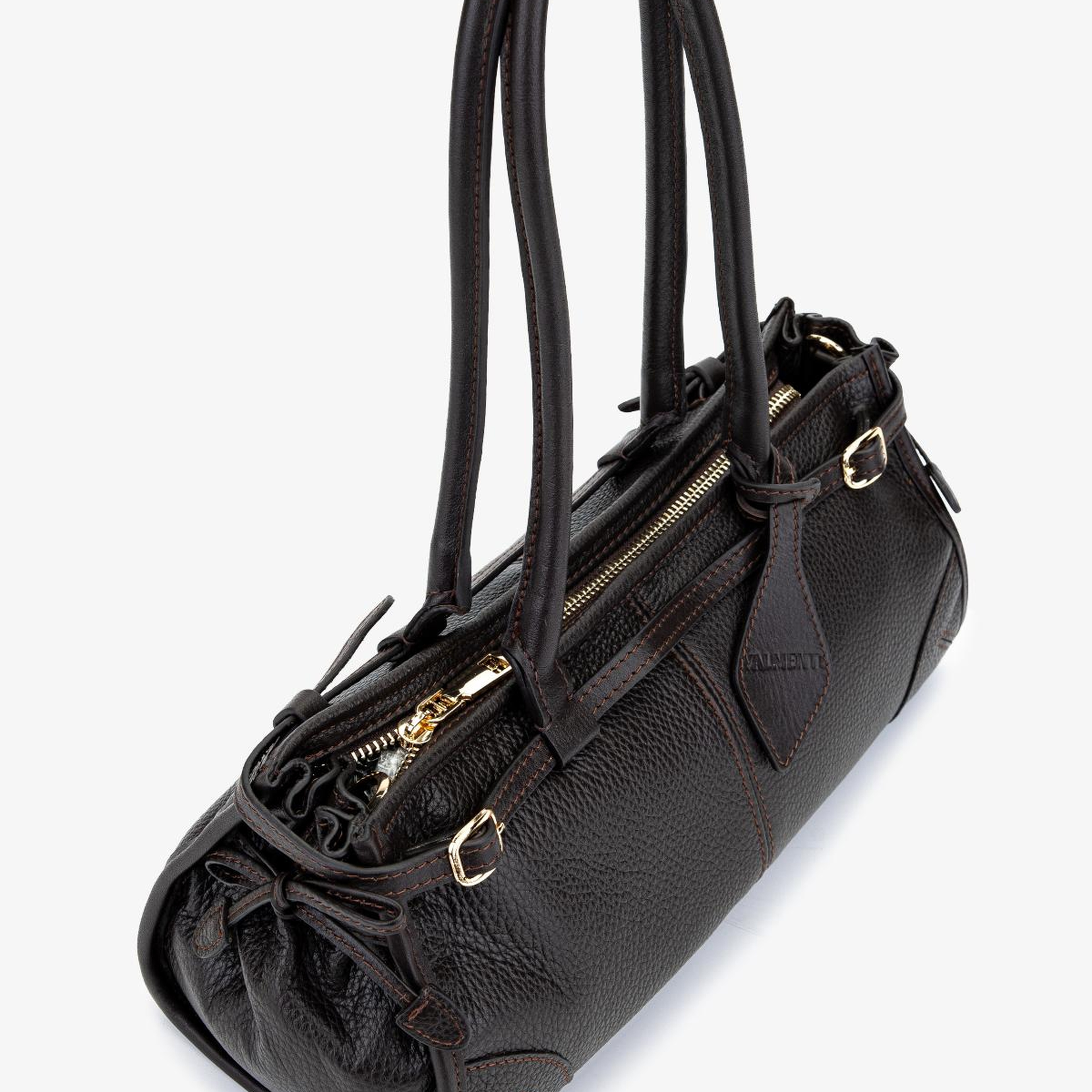 Valmenti Kadın Hakiki Deri Kahverengi Kol Çantası