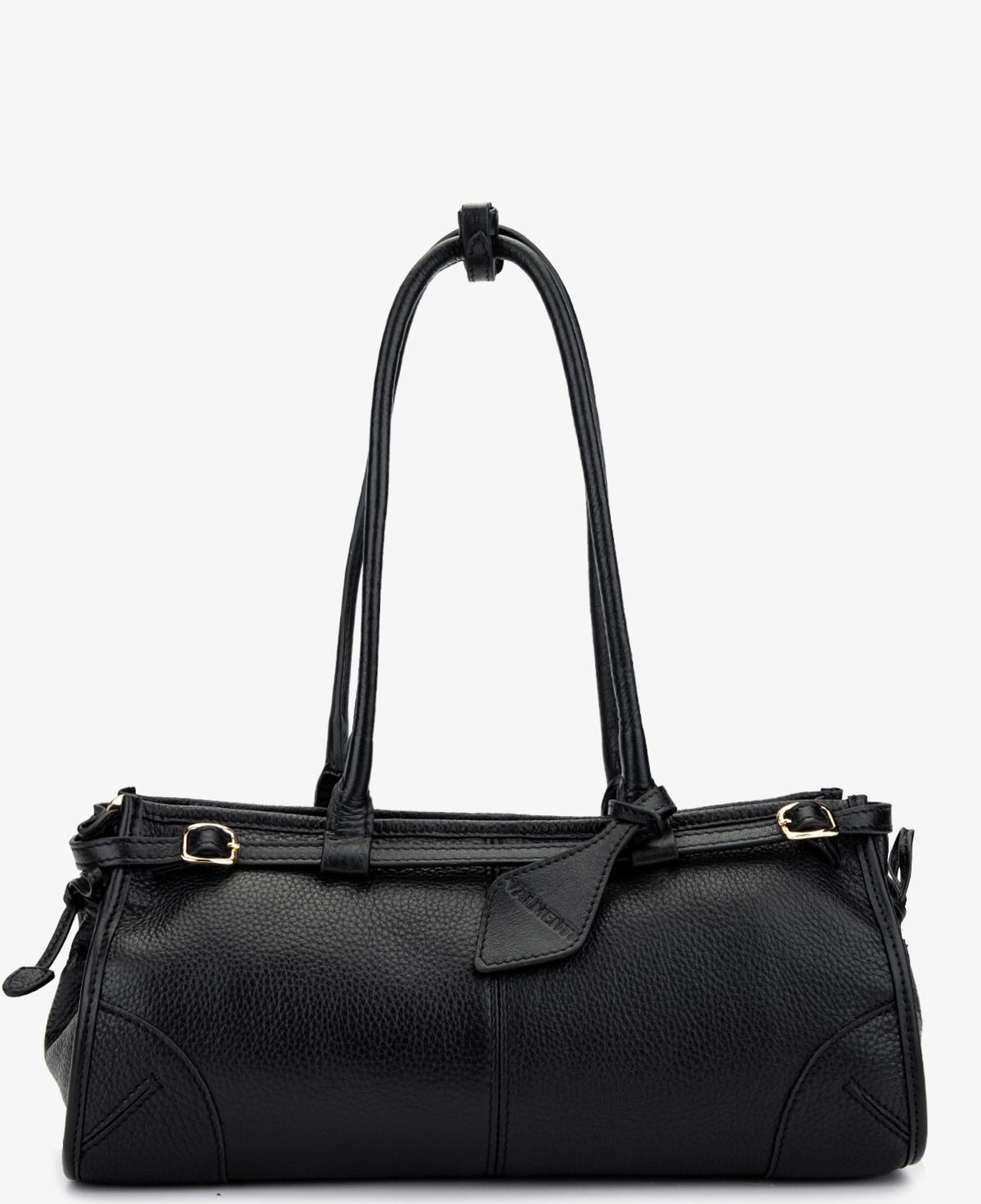 Valmenti Kadın Hakiki Deri Siyah Floter Kol Çantası