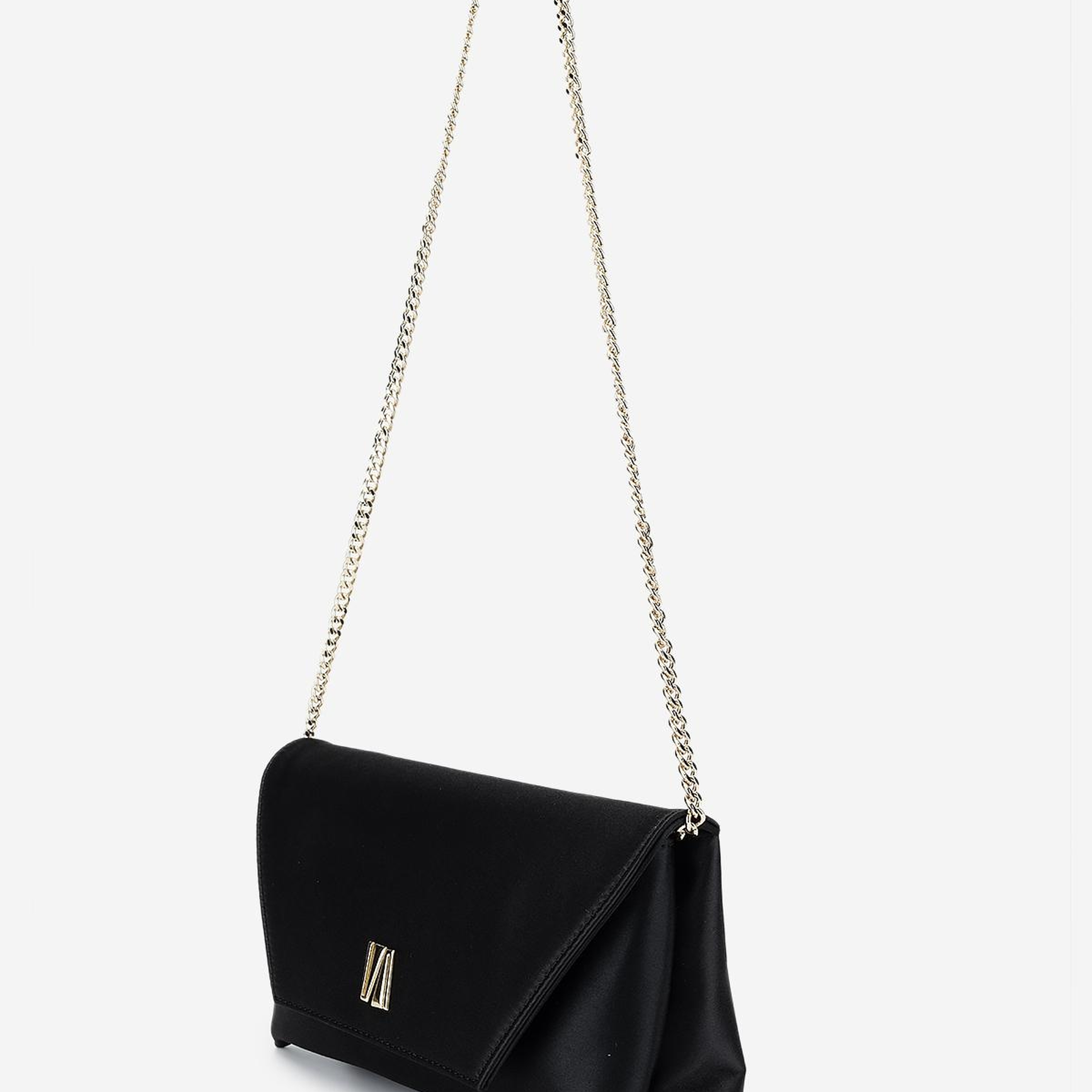 Valmenti Kadın Suni Deri Siyah Saten Omuz Çanta