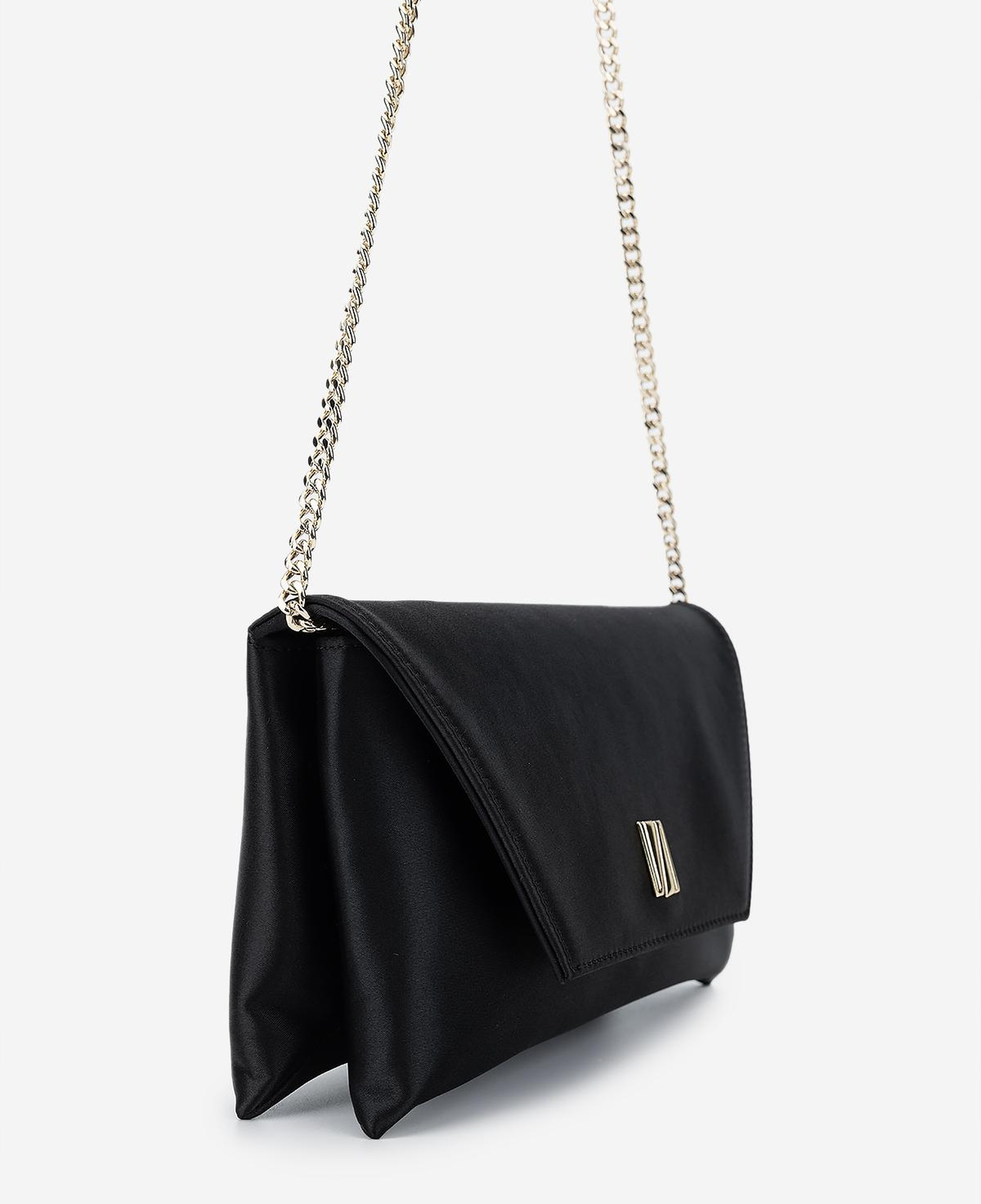 Valmenti Kadın Suni Deri Siyah Saten Omuz Çanta