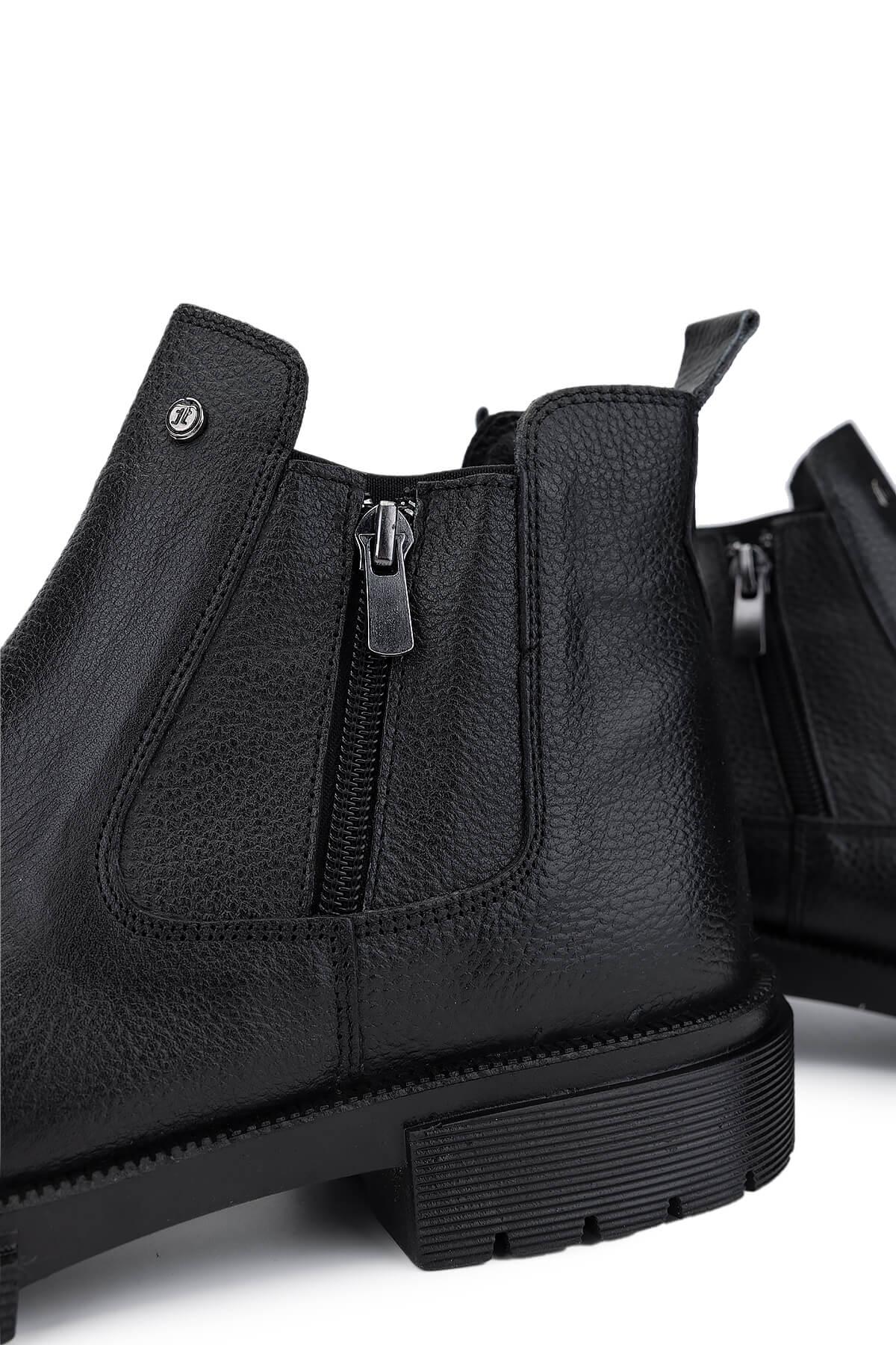 Tamer Tanca Erkek Hakiki Deri Siyah Casual Bot