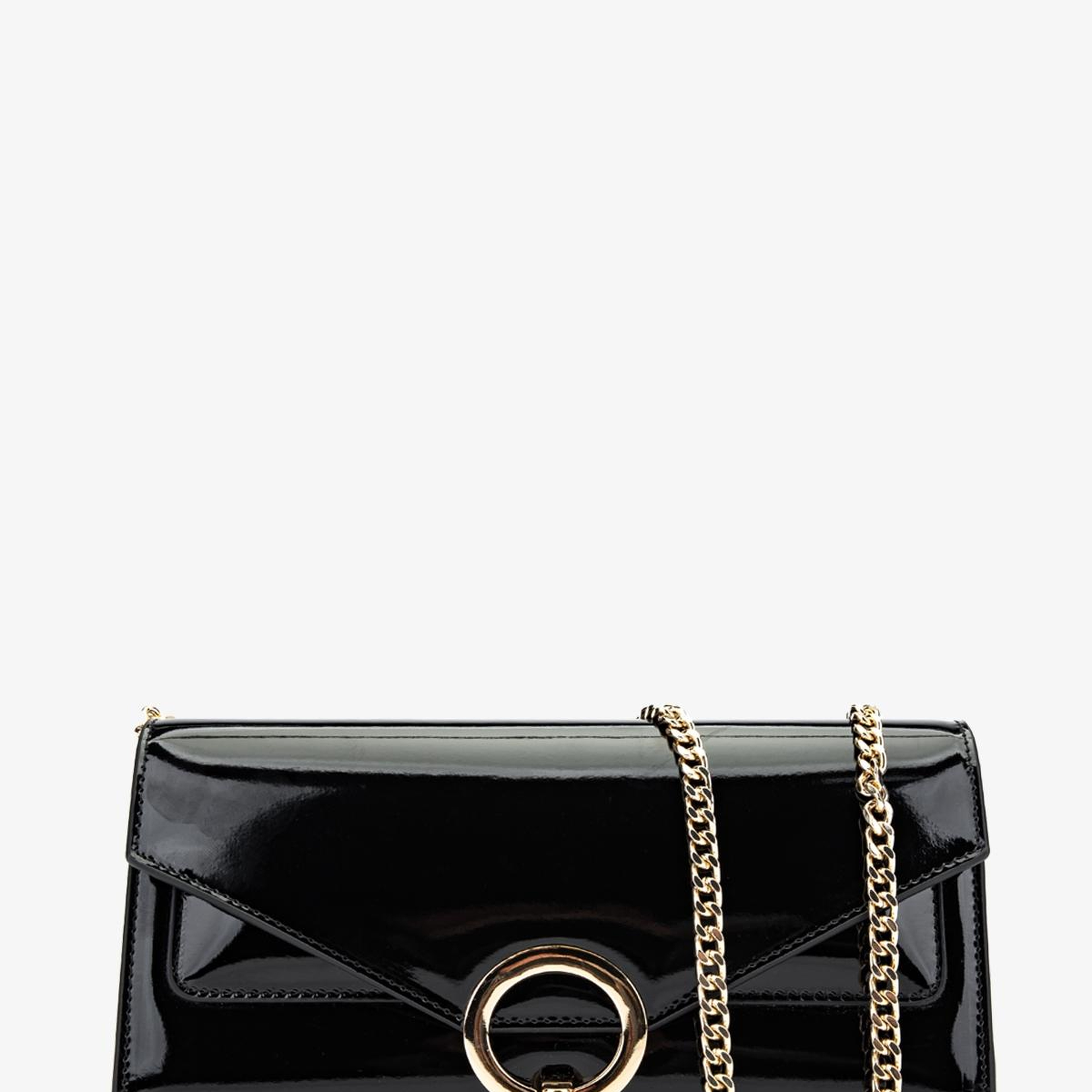 Valmenti Kadın Suni Deri Siyah Rugan Omuz Çanta