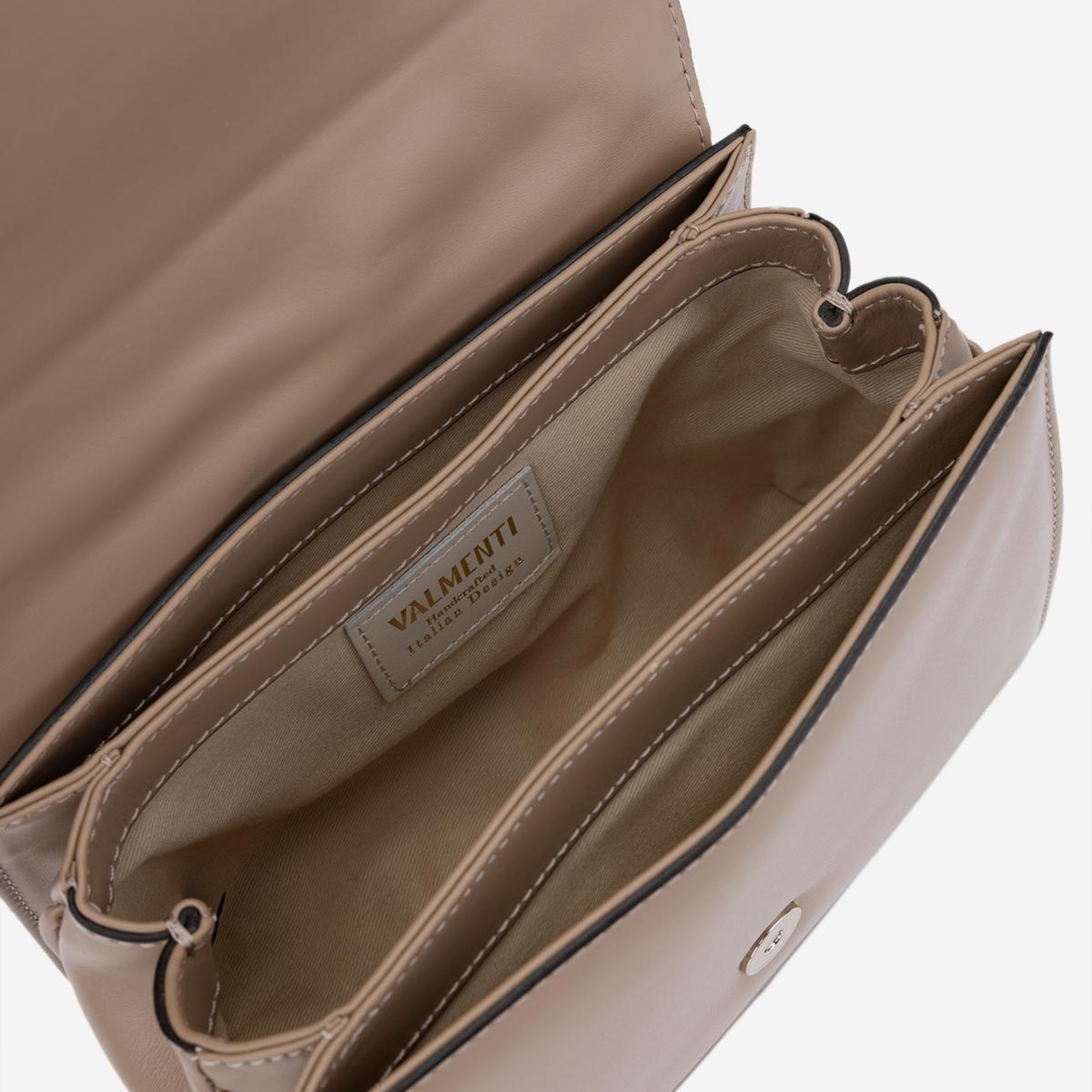Valmenti Kadın Hakiki Deri Bej Omuz Çanta