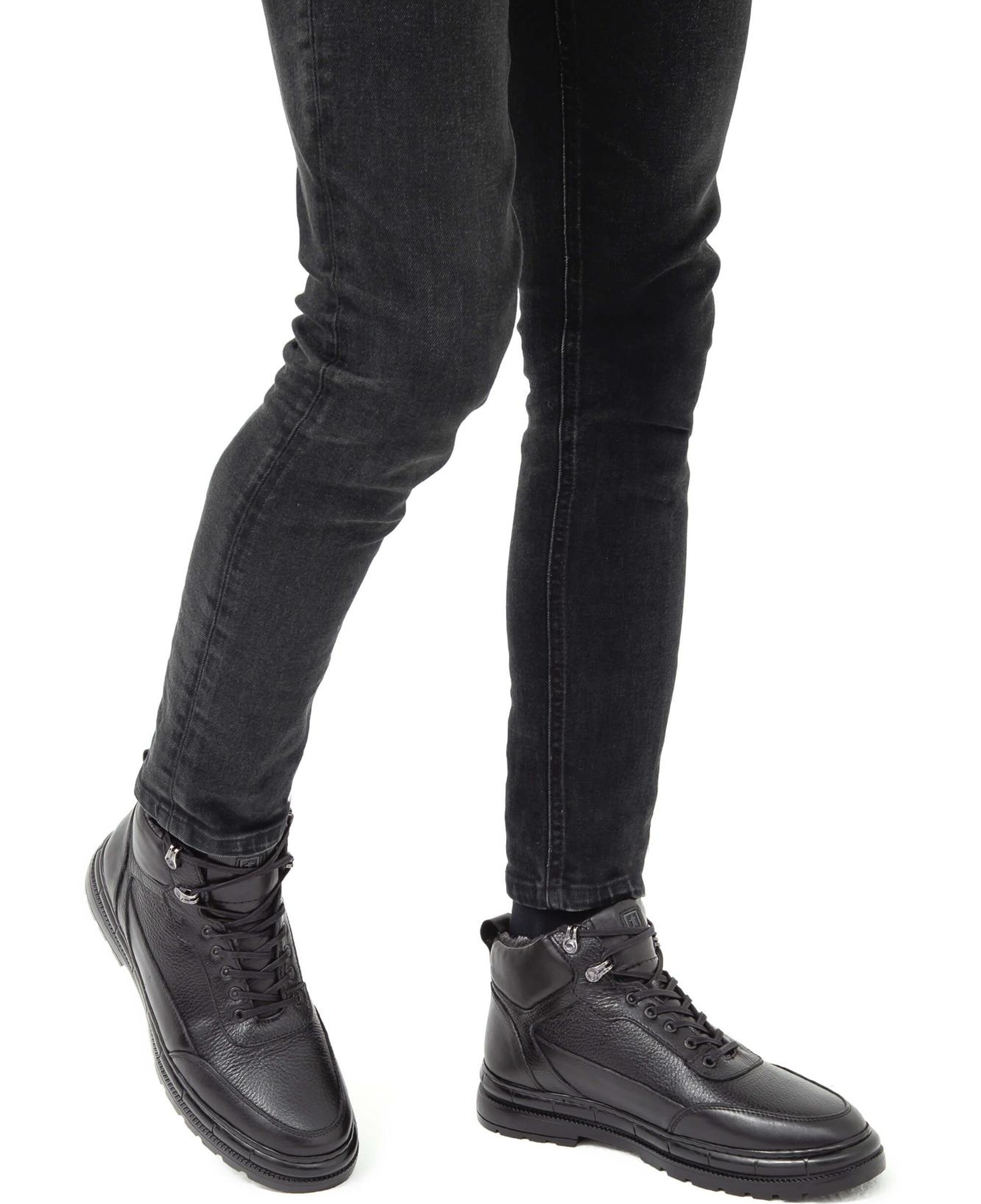 Tamer Tanca Erkek Hakiki Deri Siyah Casual Bot