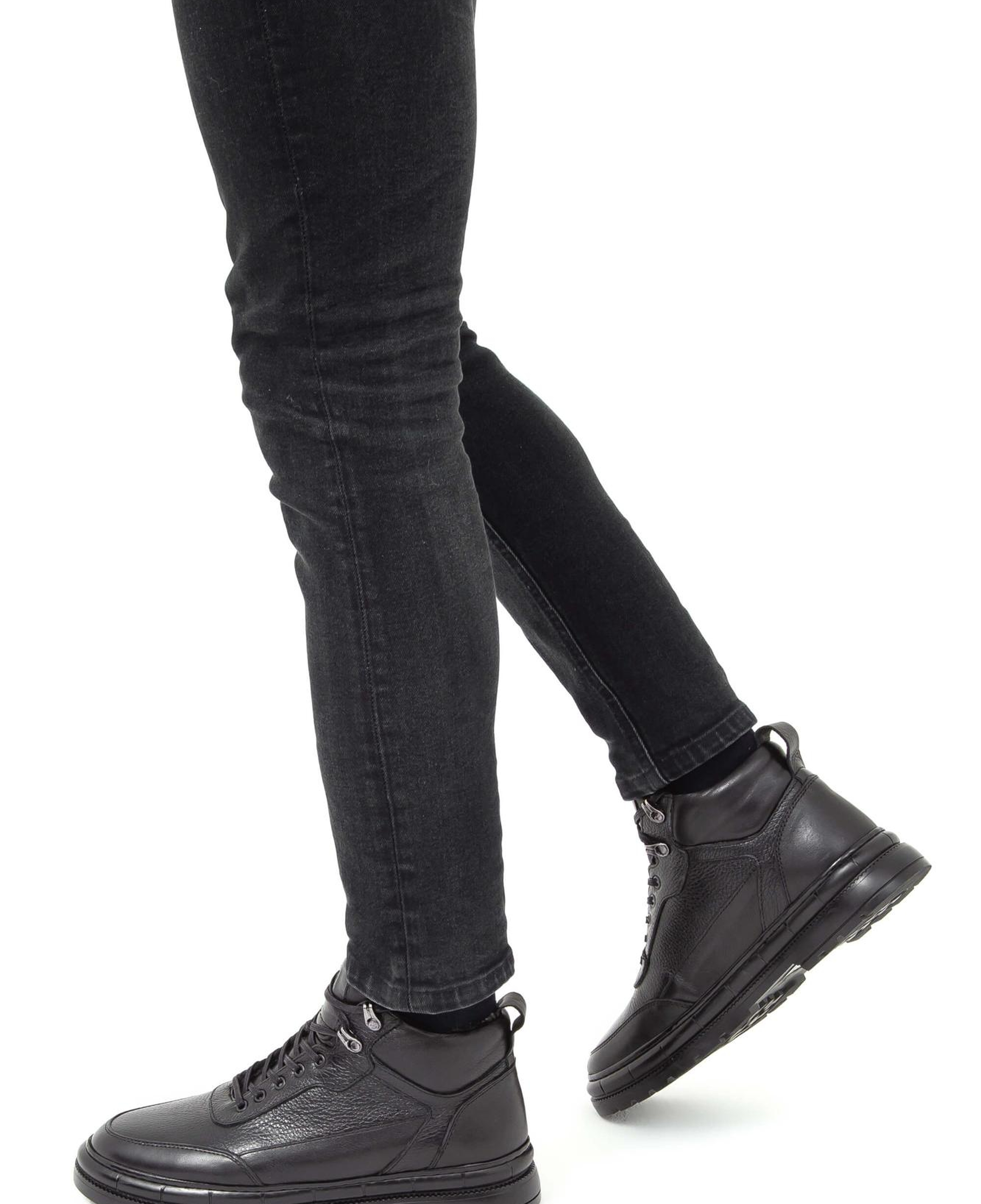 Tamer Tanca Erkek Hakiki Deri Siyah Casual Bot