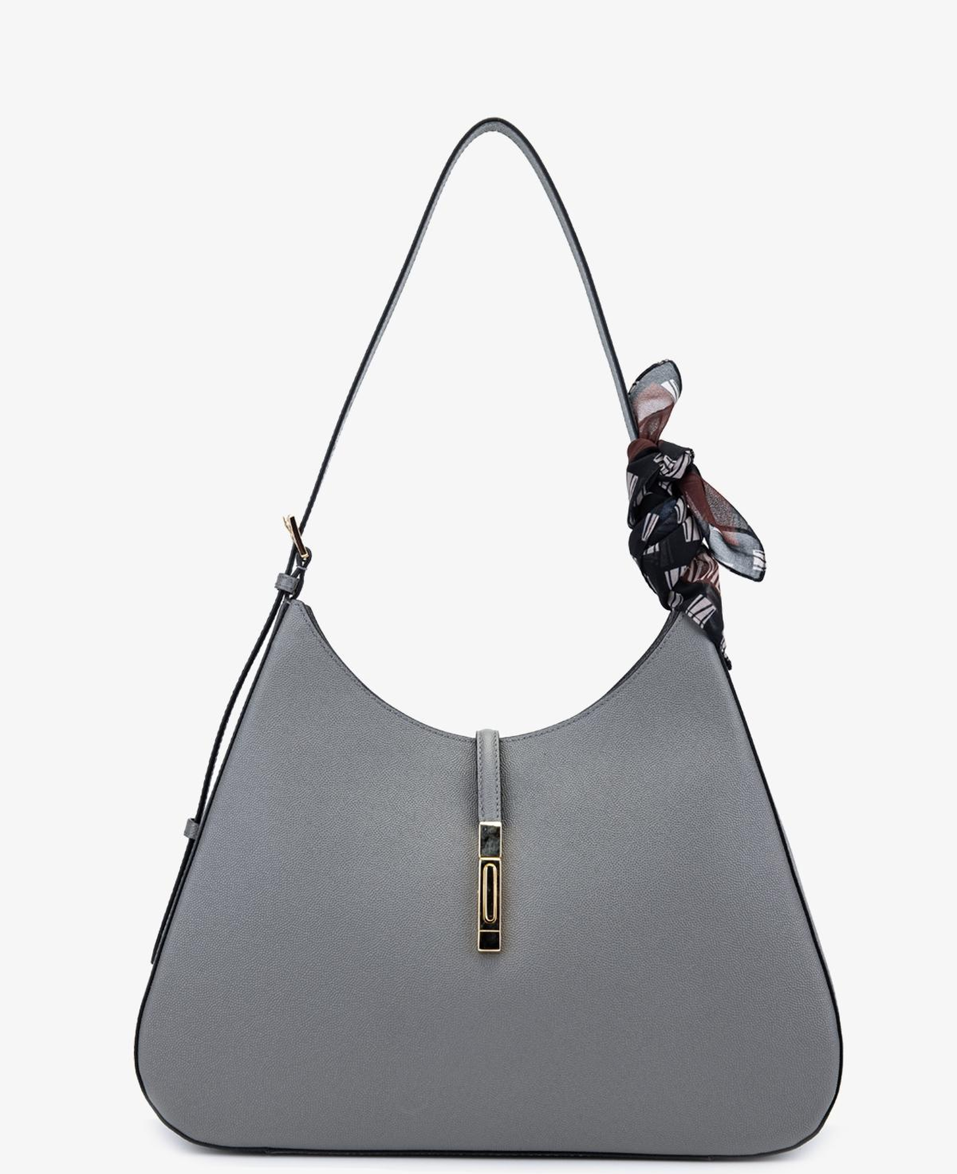 Valmenti Kadın Hakiki Deri Gri Omuz Çanta