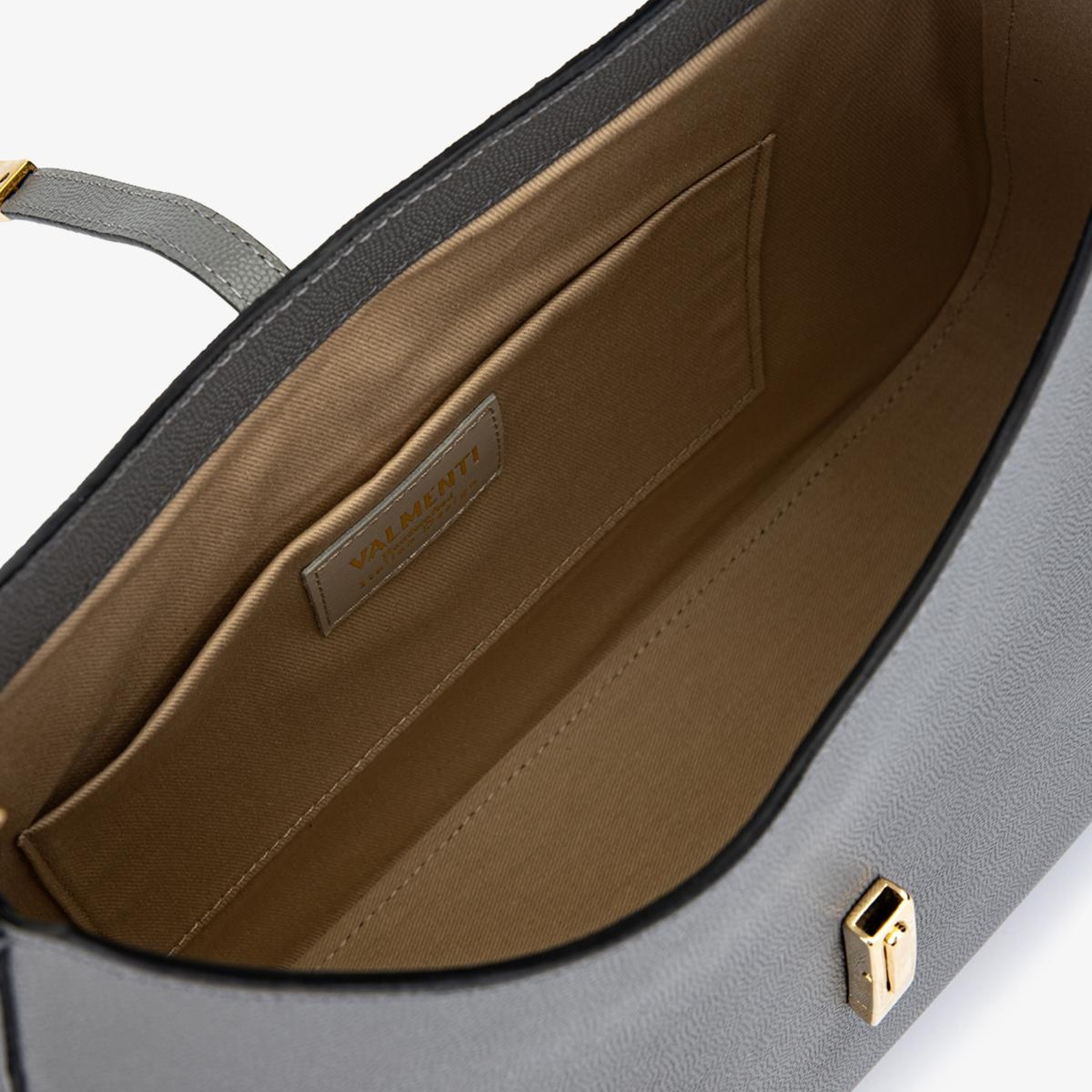 Valmenti Kadın Hakiki Deri Gri Omuz Çanta