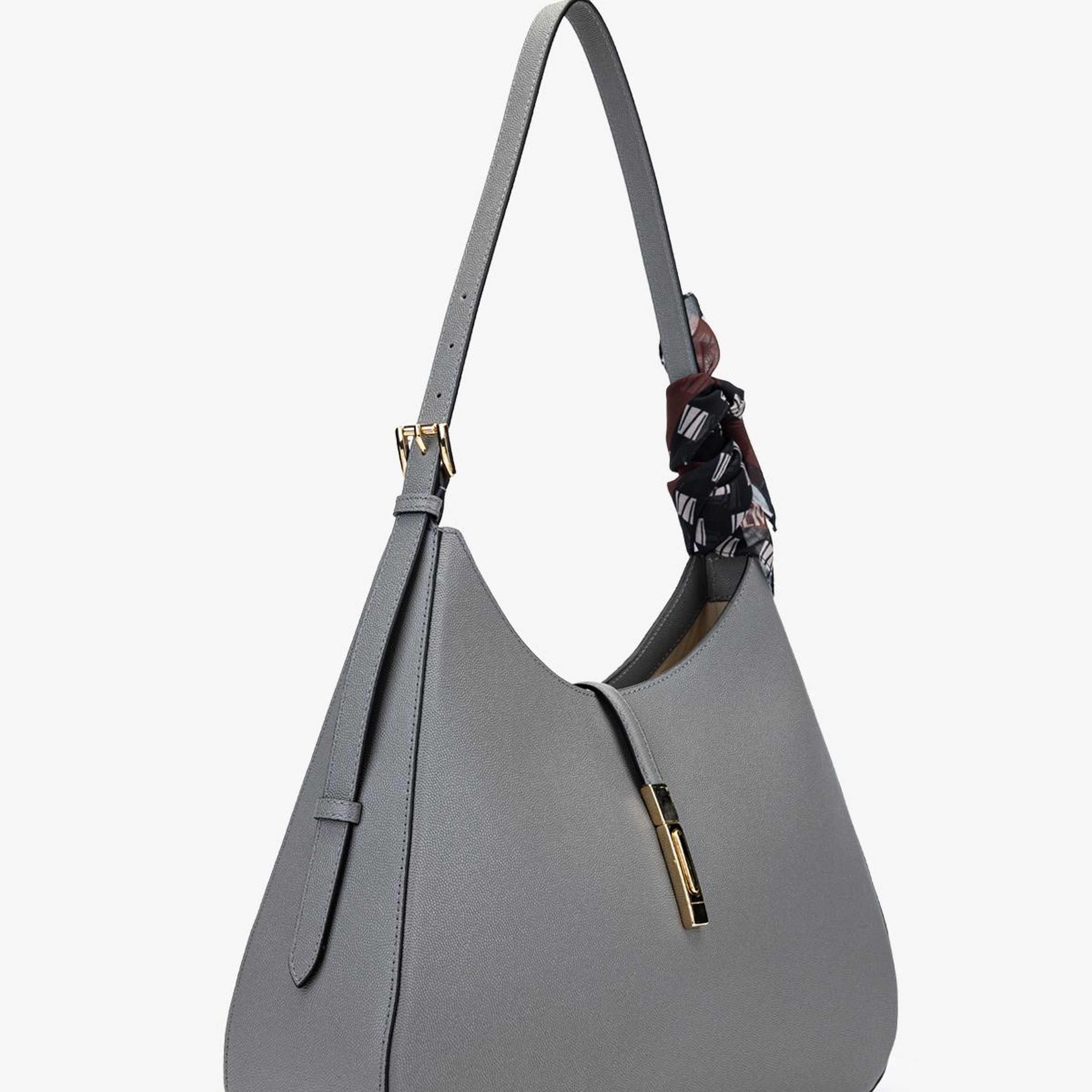 Valmenti Kadın Hakiki Deri Gri Omuz Çanta