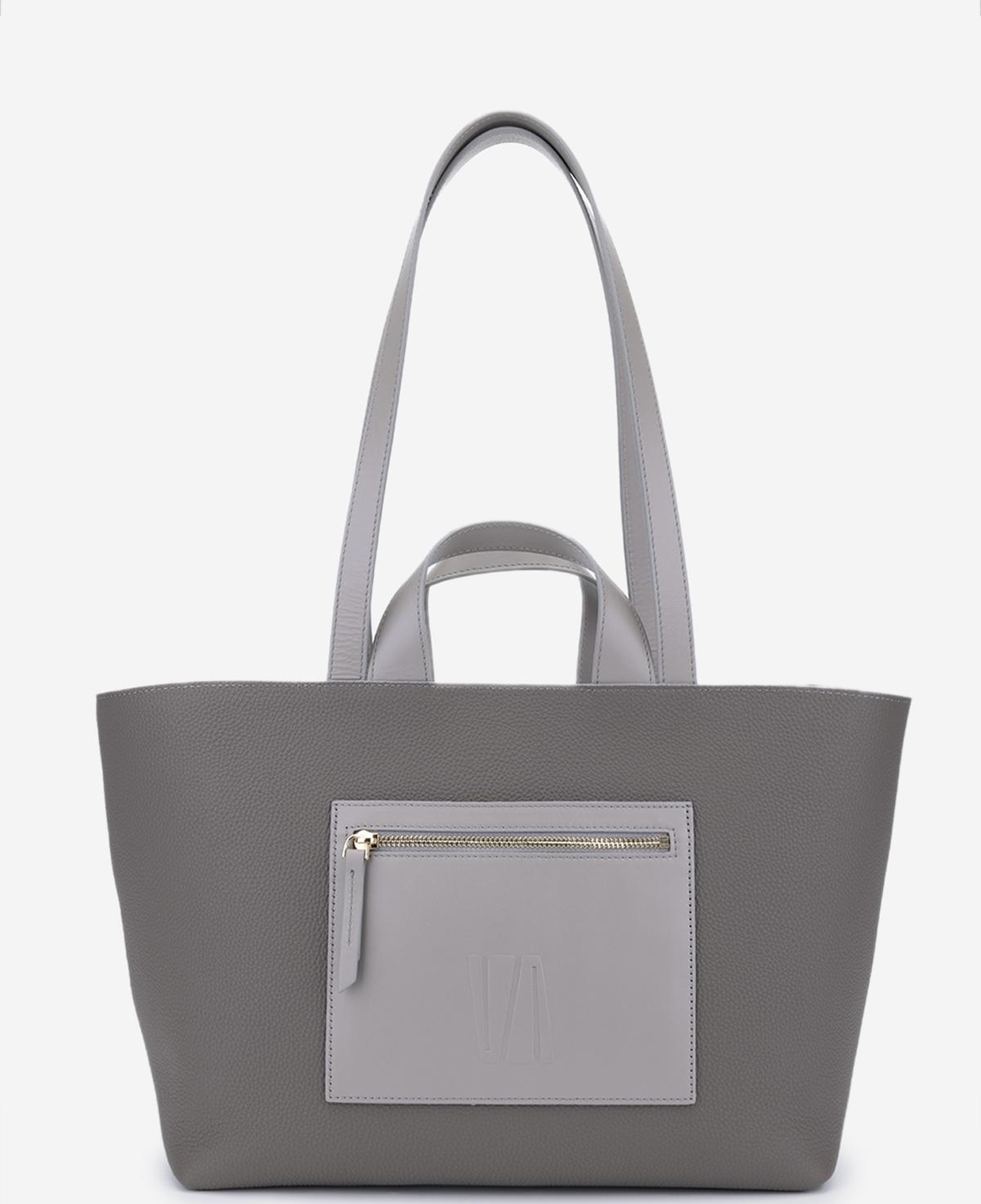 Valmenti Kadın Hakiki Deri Gri Kol Çantası
