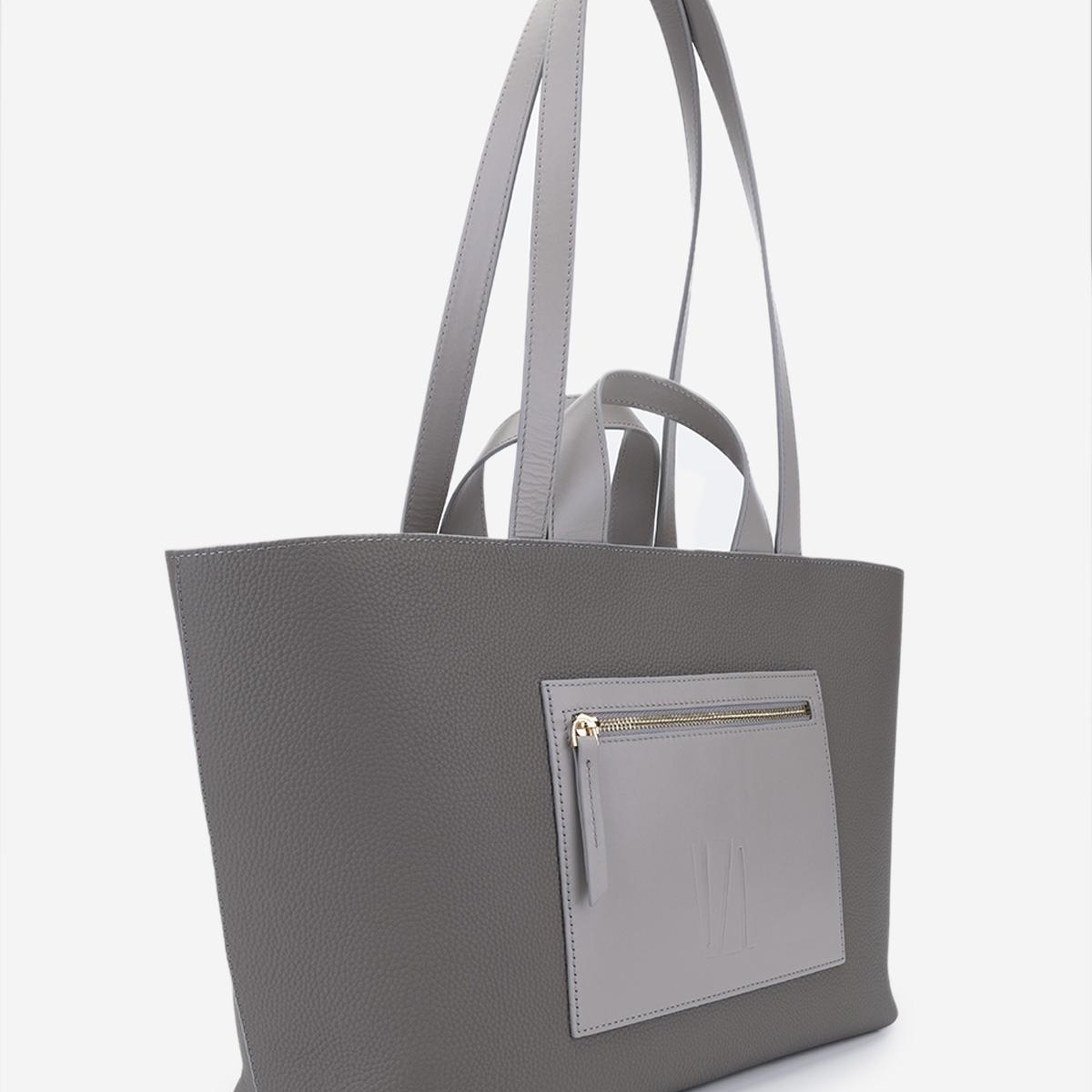 Valmenti Kadın Hakiki Deri Gri Kol Çantası