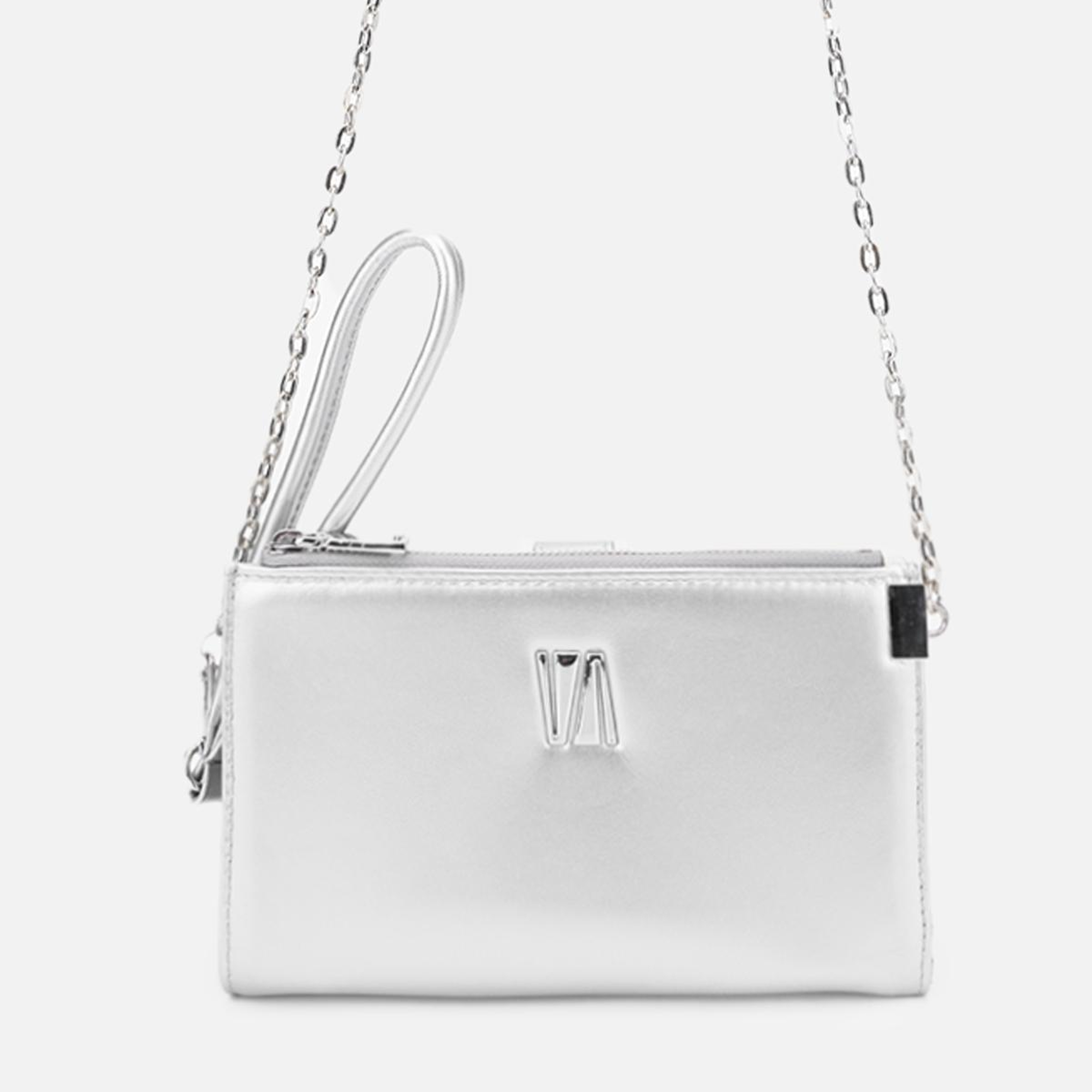 Valmenti Kadın Hakiki Deri Gri El Çantası