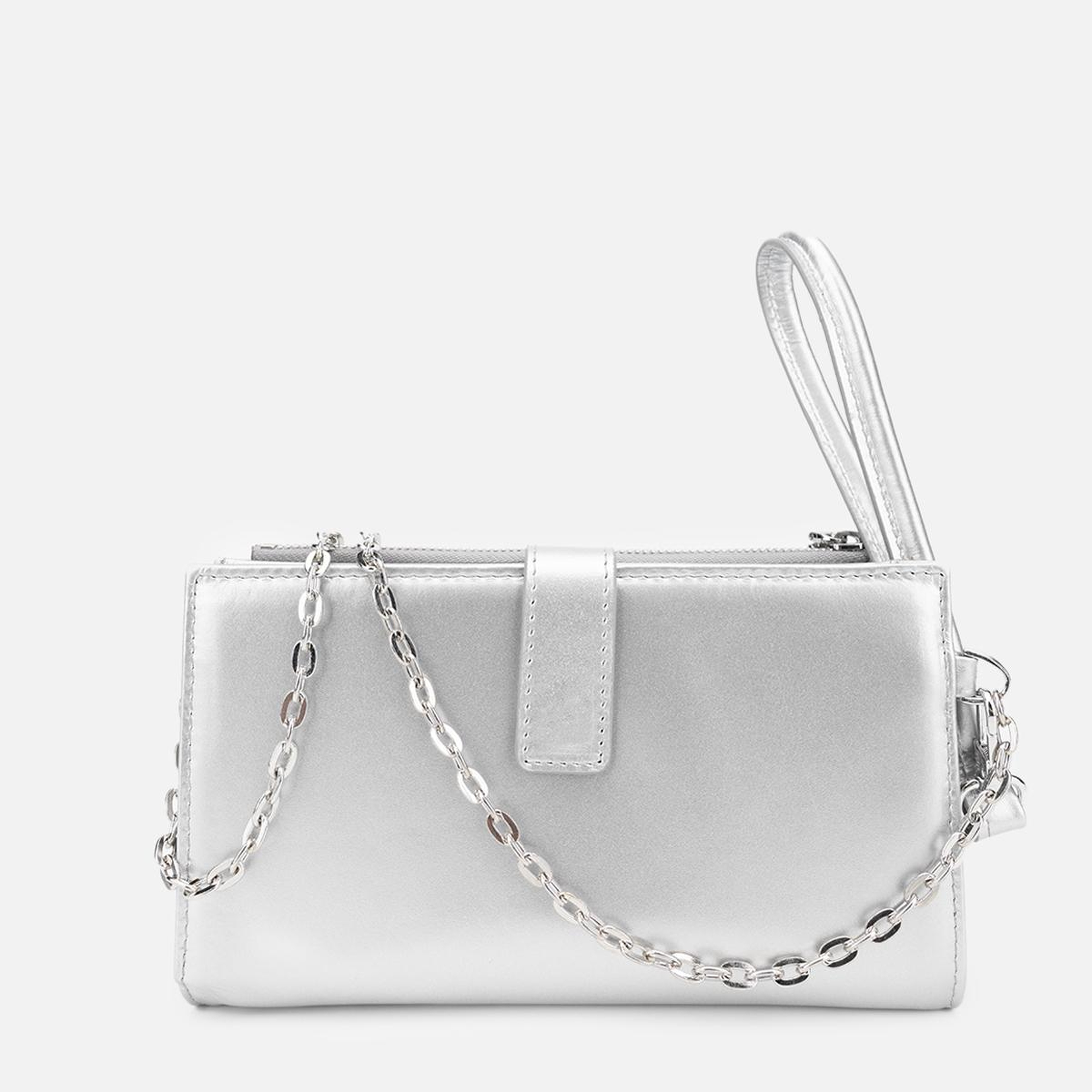 Valmenti Kadın Hakiki Deri Gri El Çantası