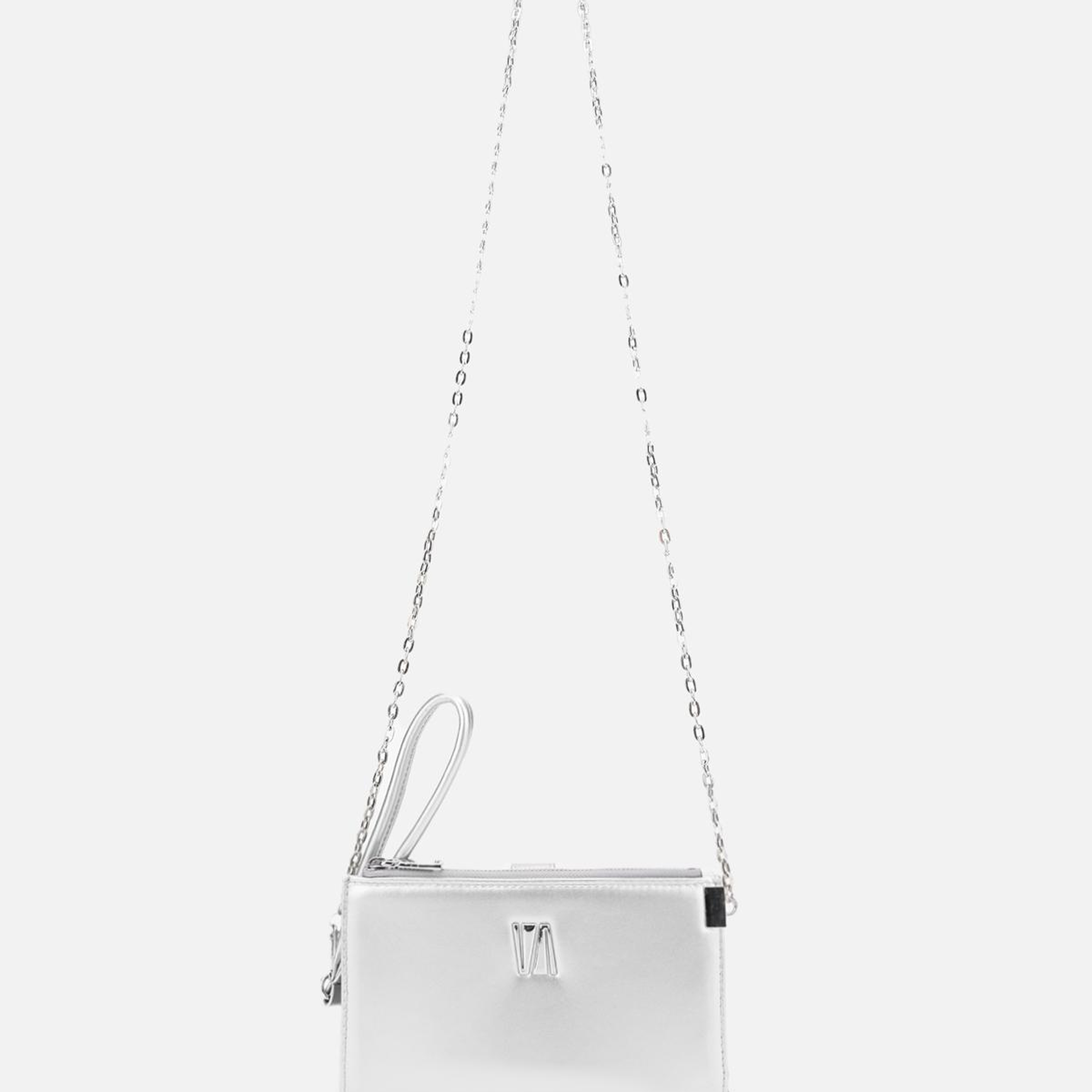 Valmenti Kadın Hakiki Deri Gri El Çantası