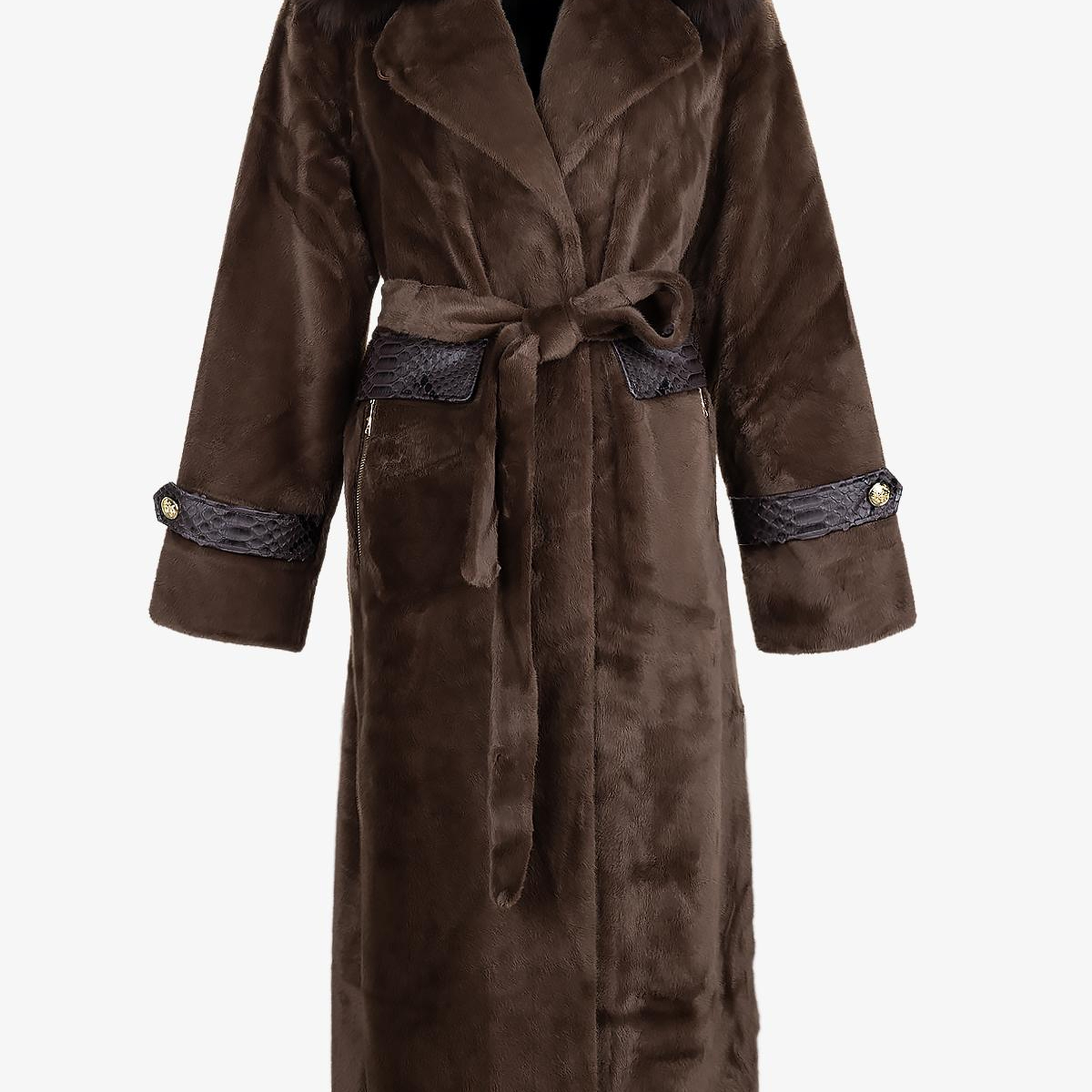 Valmenti Kadın Tekstil Konyak Kaban Deri Mont