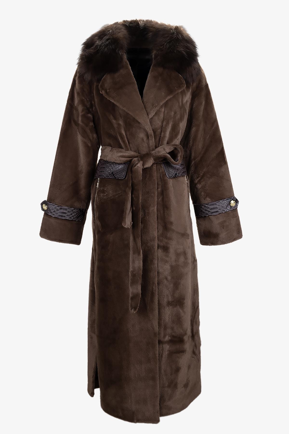 Valmenti Kadın Tekstil Konyak Kaban Deri Mont