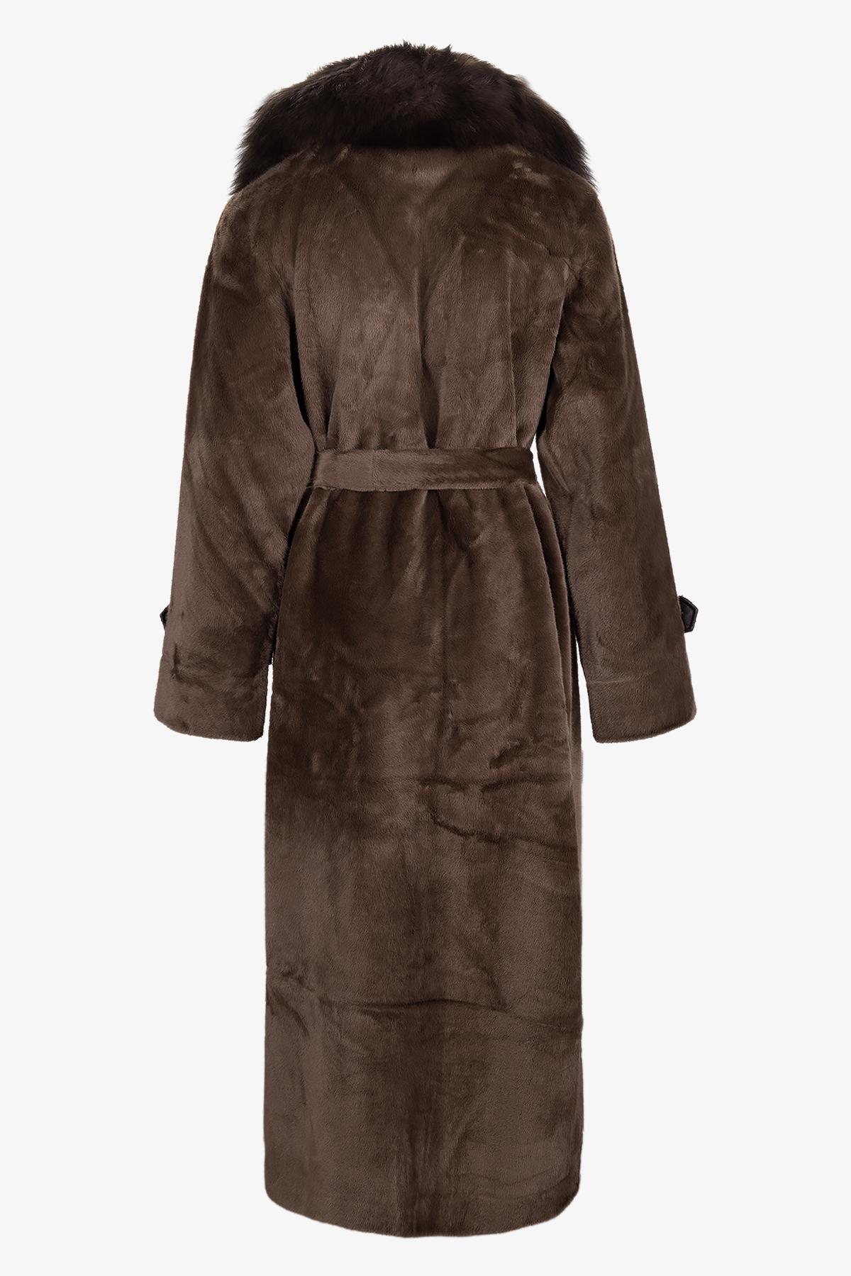 Valmenti Kadın Tekstil Konyak Kaban Deri Mont