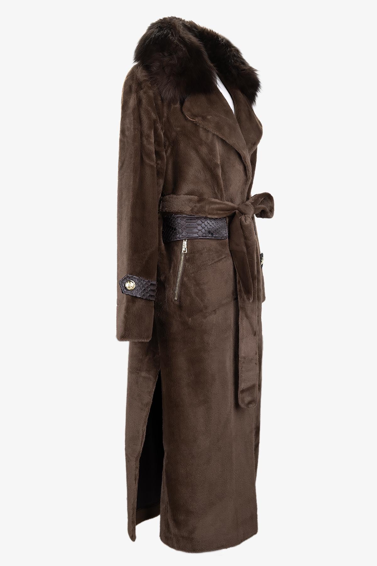 Valmenti Kadın Tekstil Konyak Kaban Deri Mont