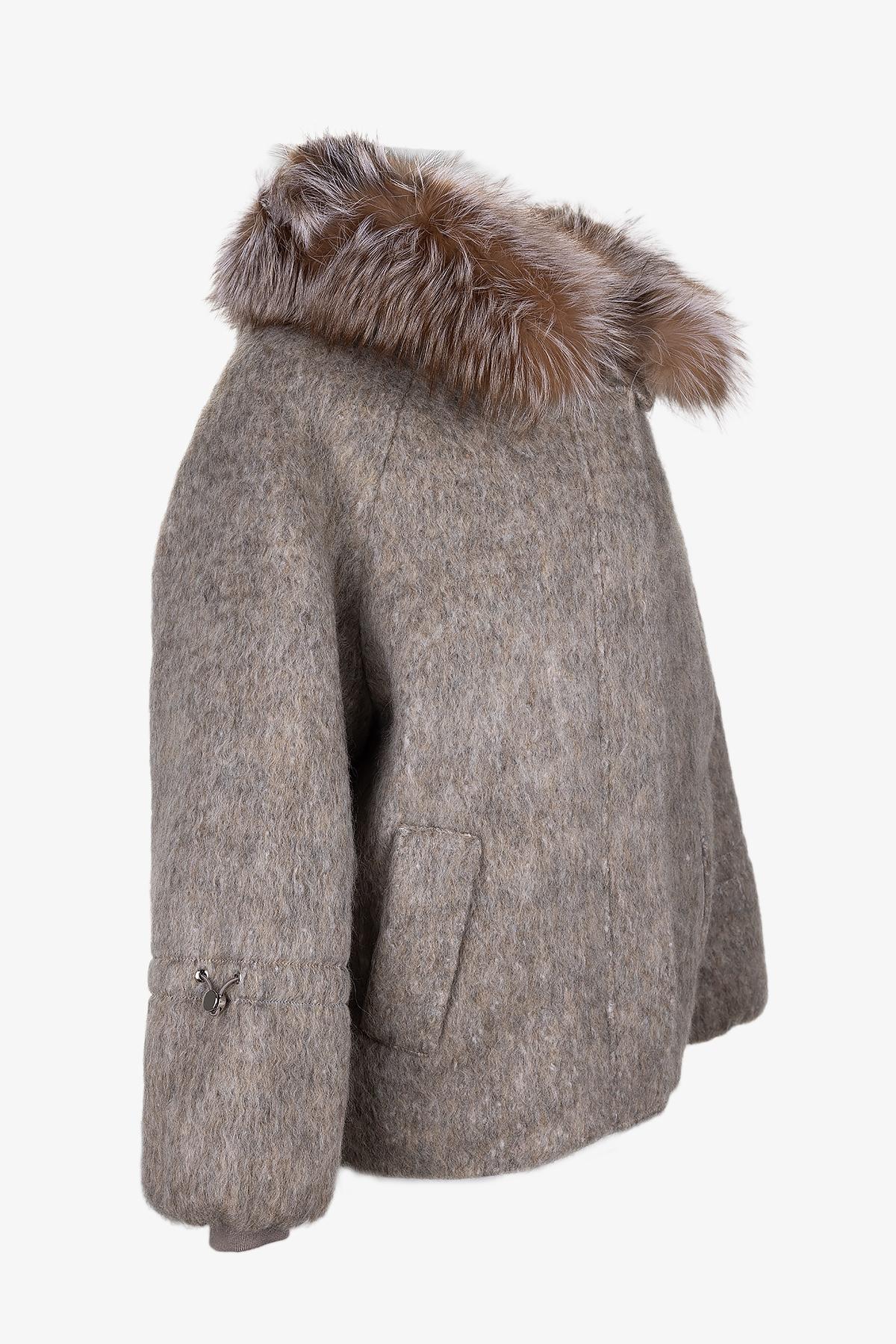 Valmenti Kadın Tekstil Bej Kaban Deri Mont