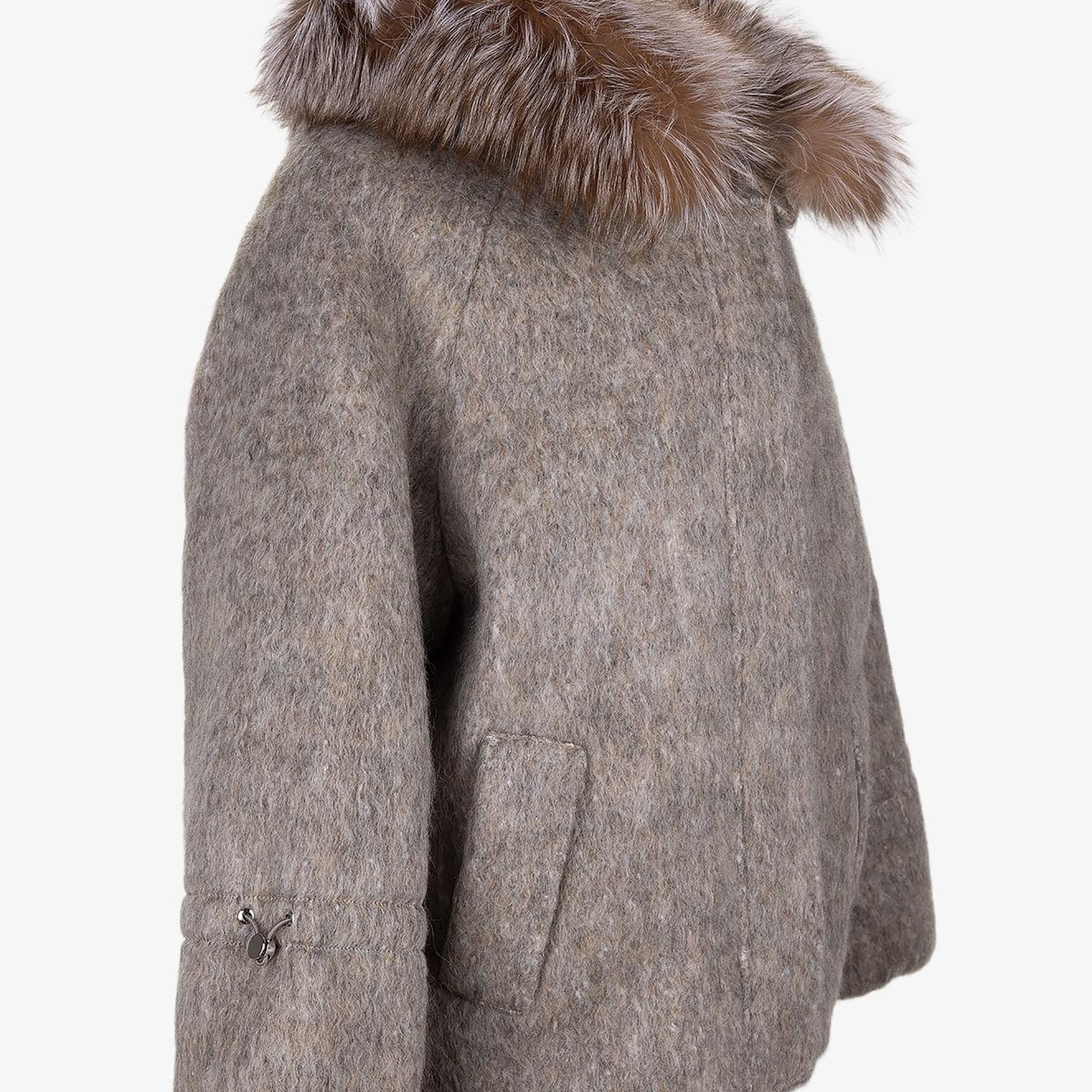 Valmenti Kadın Tekstil Bej Kaban Deri Mont