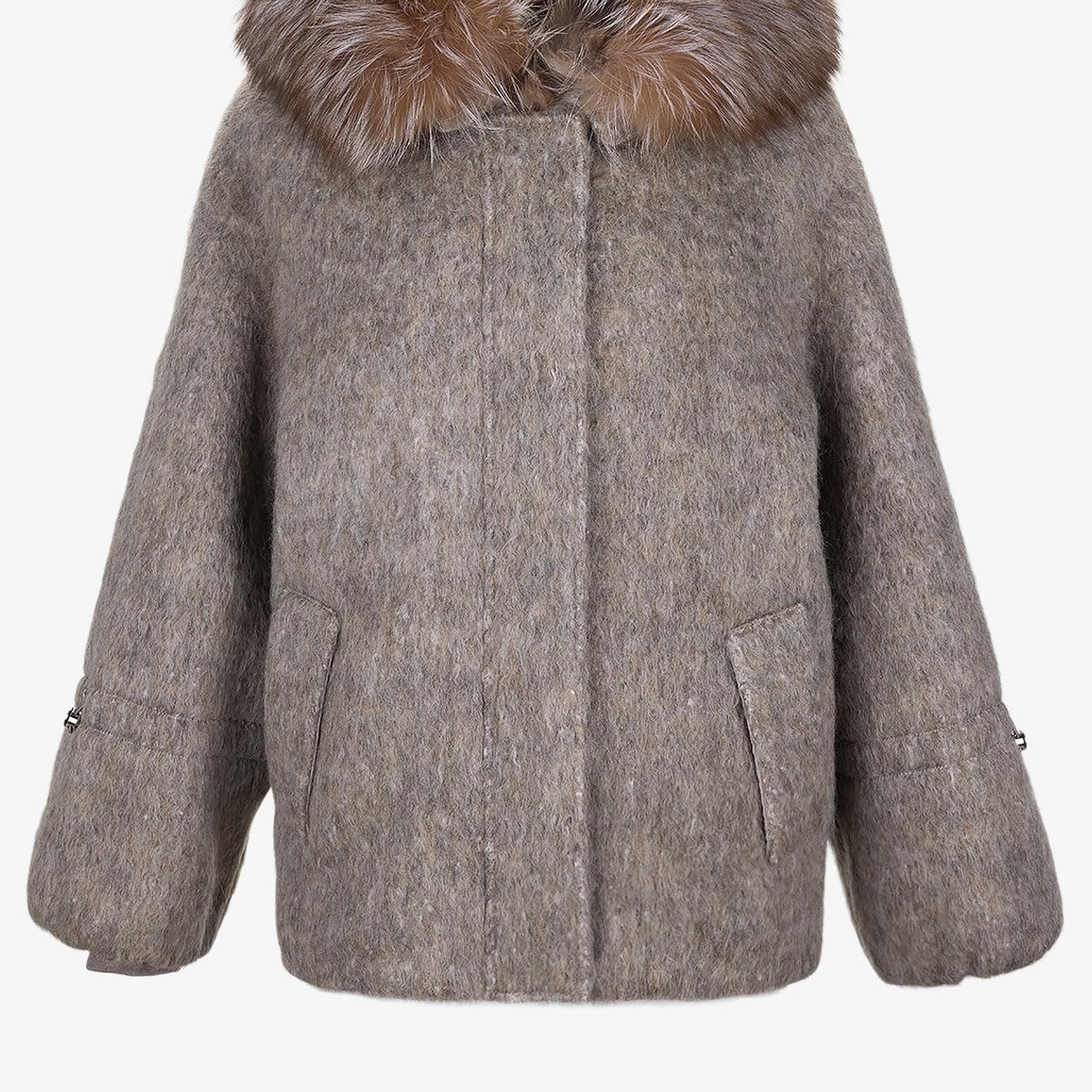 Valmenti Kadın Tekstil Bej Kaban Deri Mont