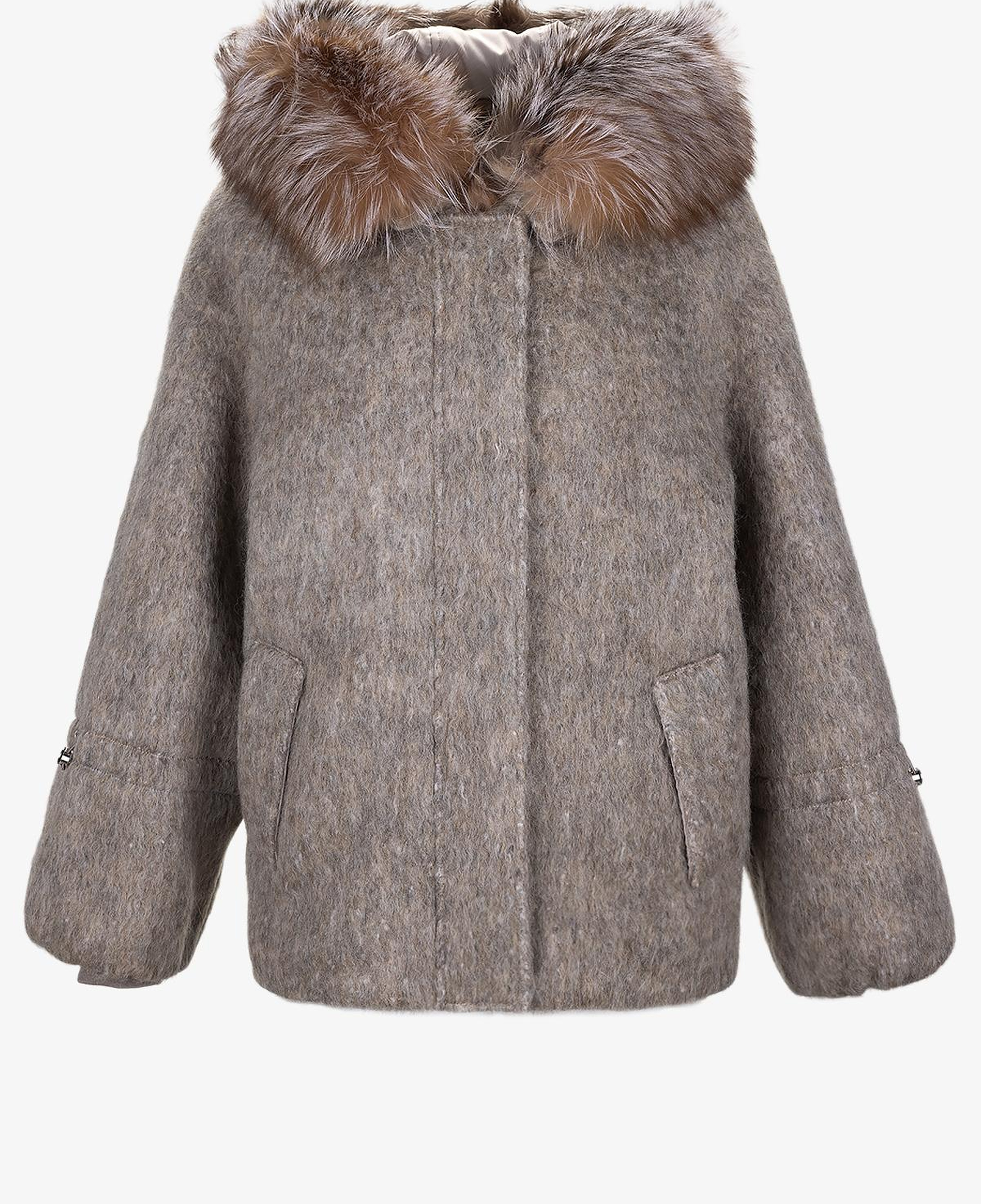 Valmenti Kadın Tekstil Bej Kaban Deri Mont