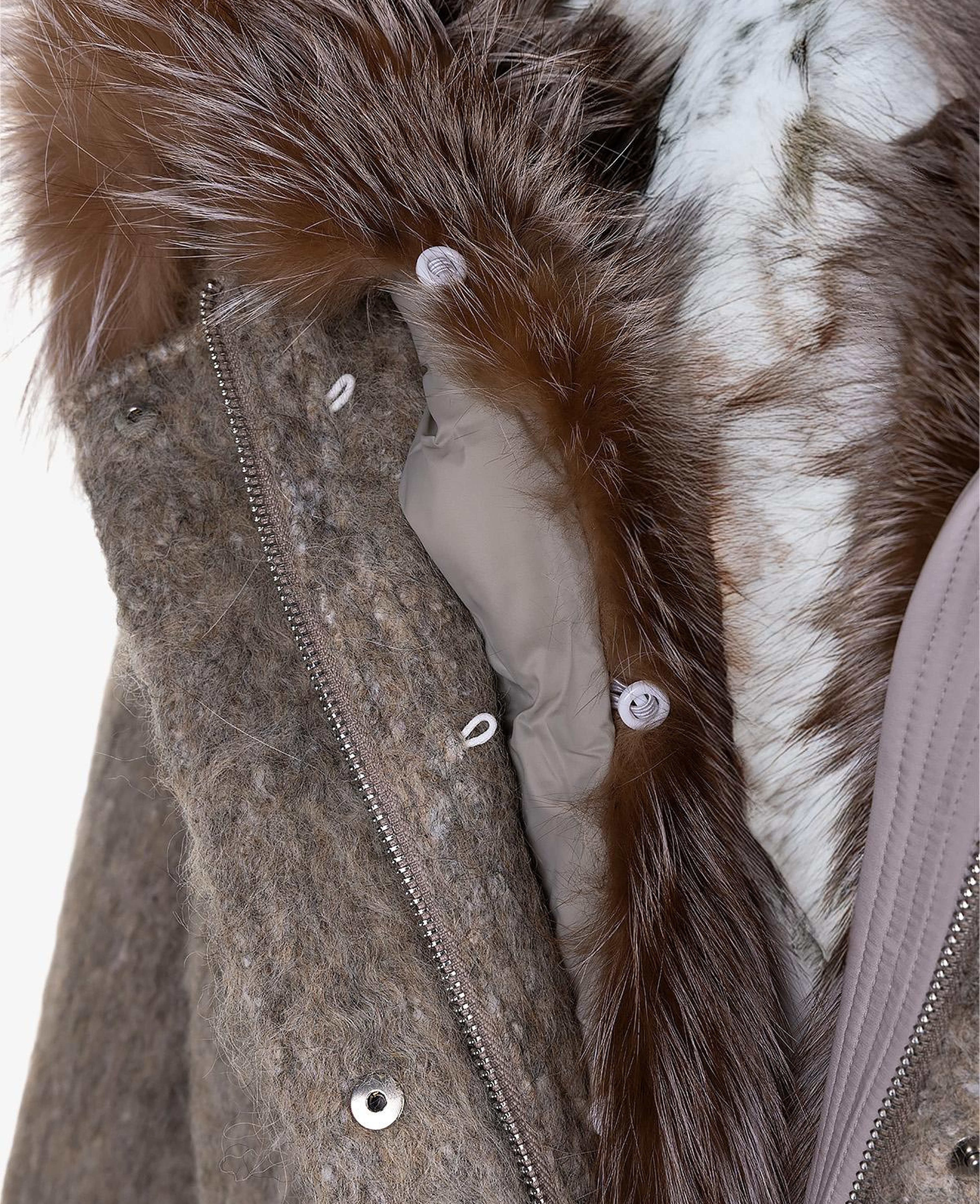 Valmenti Kadın Tekstil Bej Kaban Deri Mont