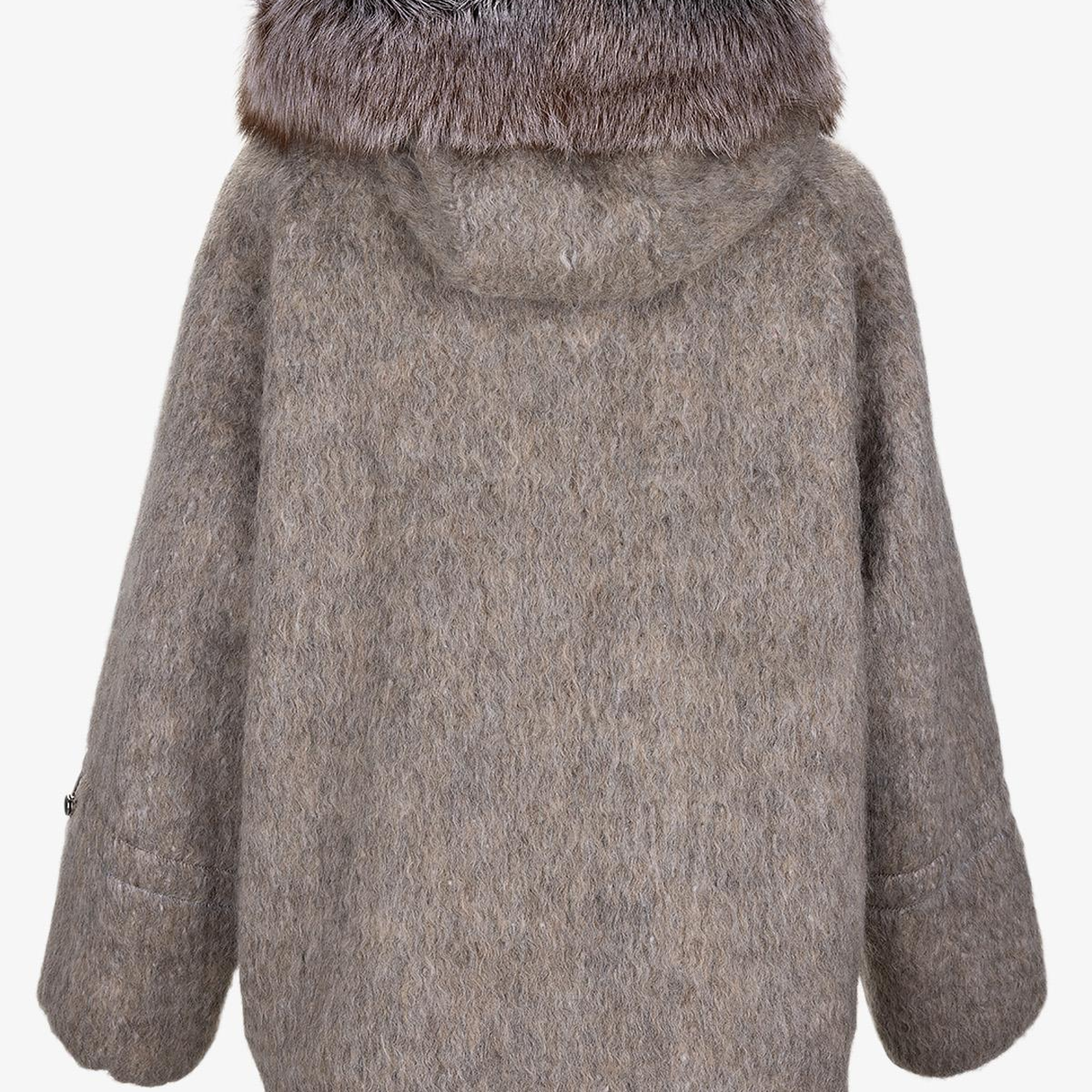 Valmenti Kadın Tekstil Bej Kaban Deri Mont