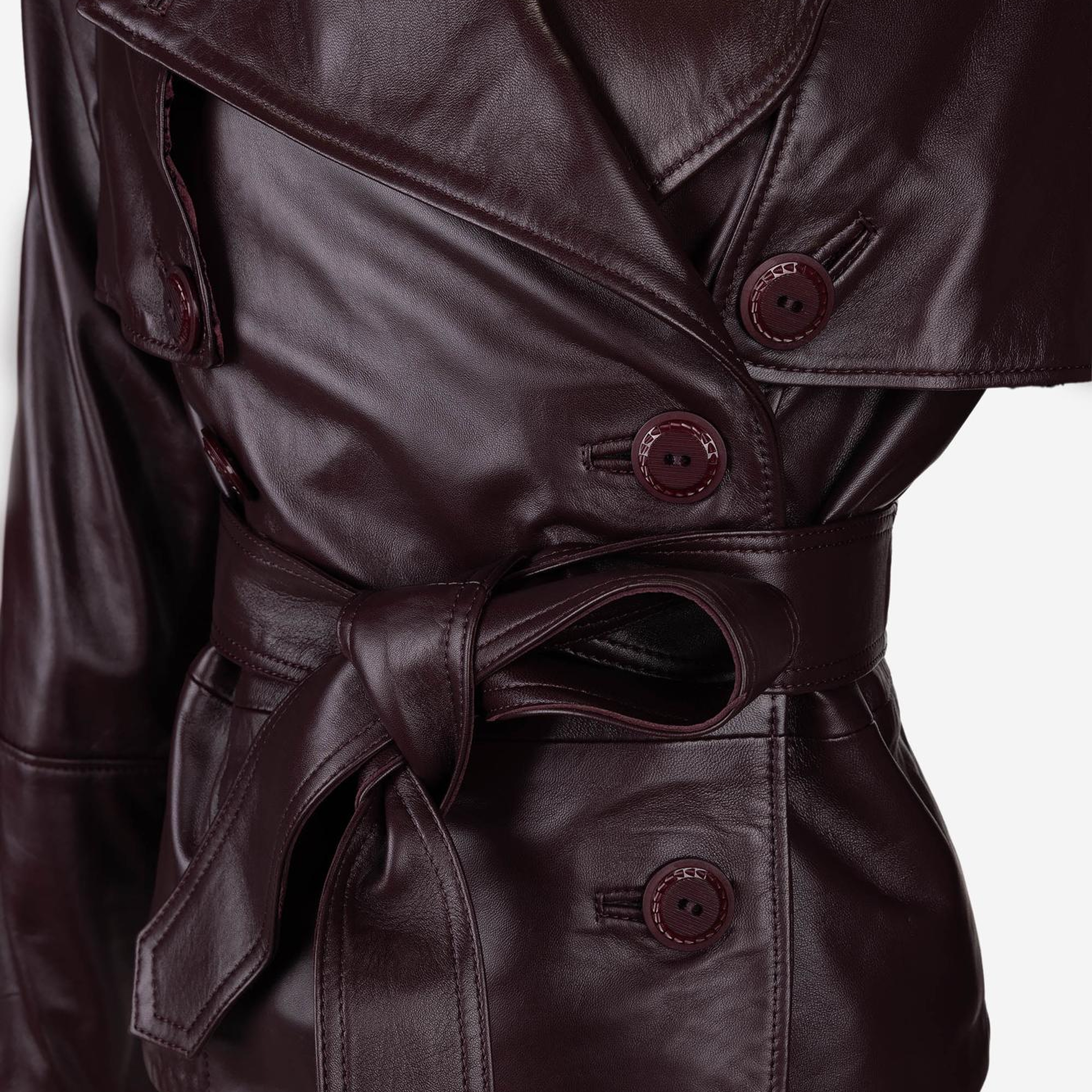 Valmenti Kadın Hakiki Deri Bordo Deri Mont