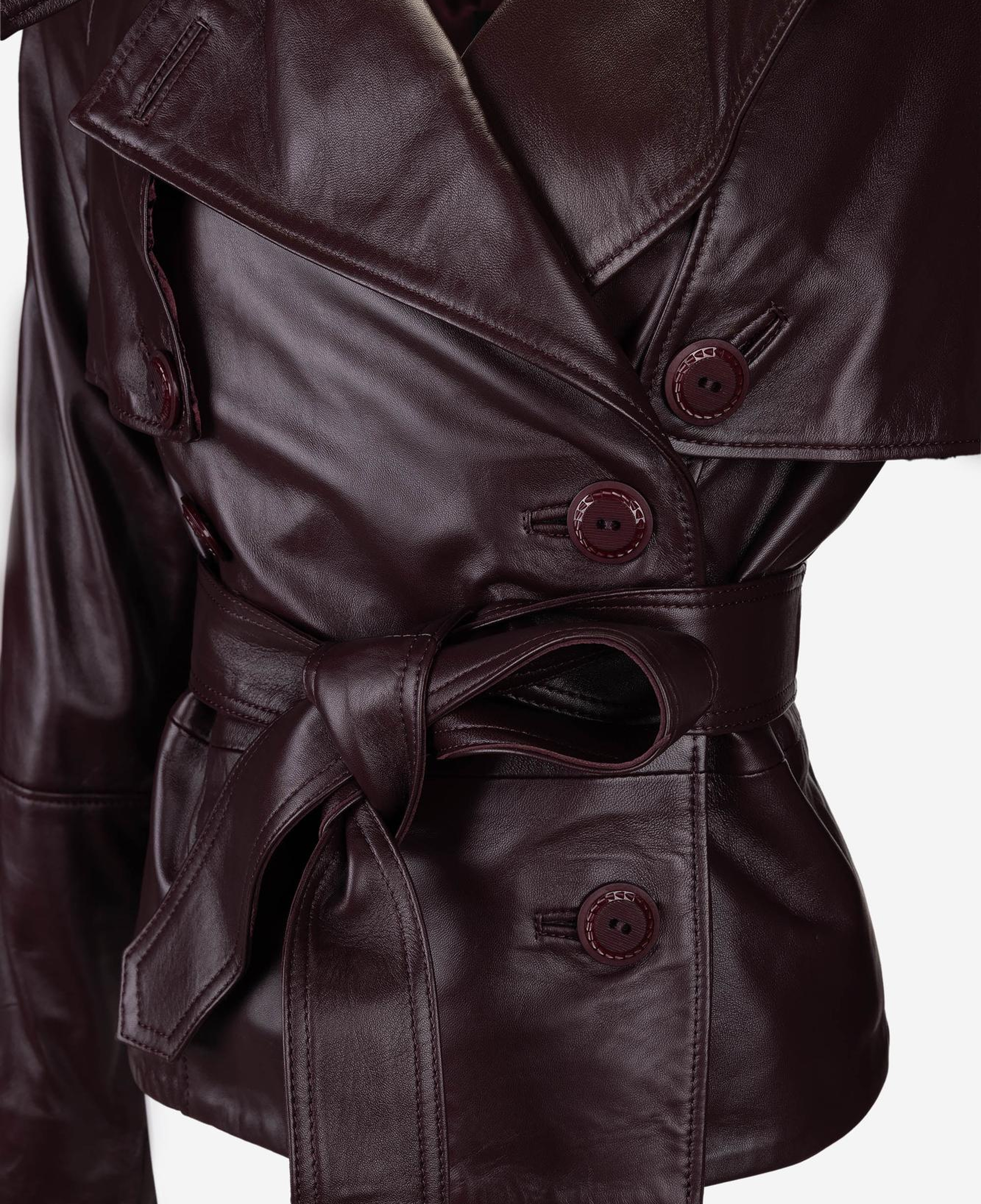 Valmenti Kadın Hakiki Deri Bordo Deri Mont