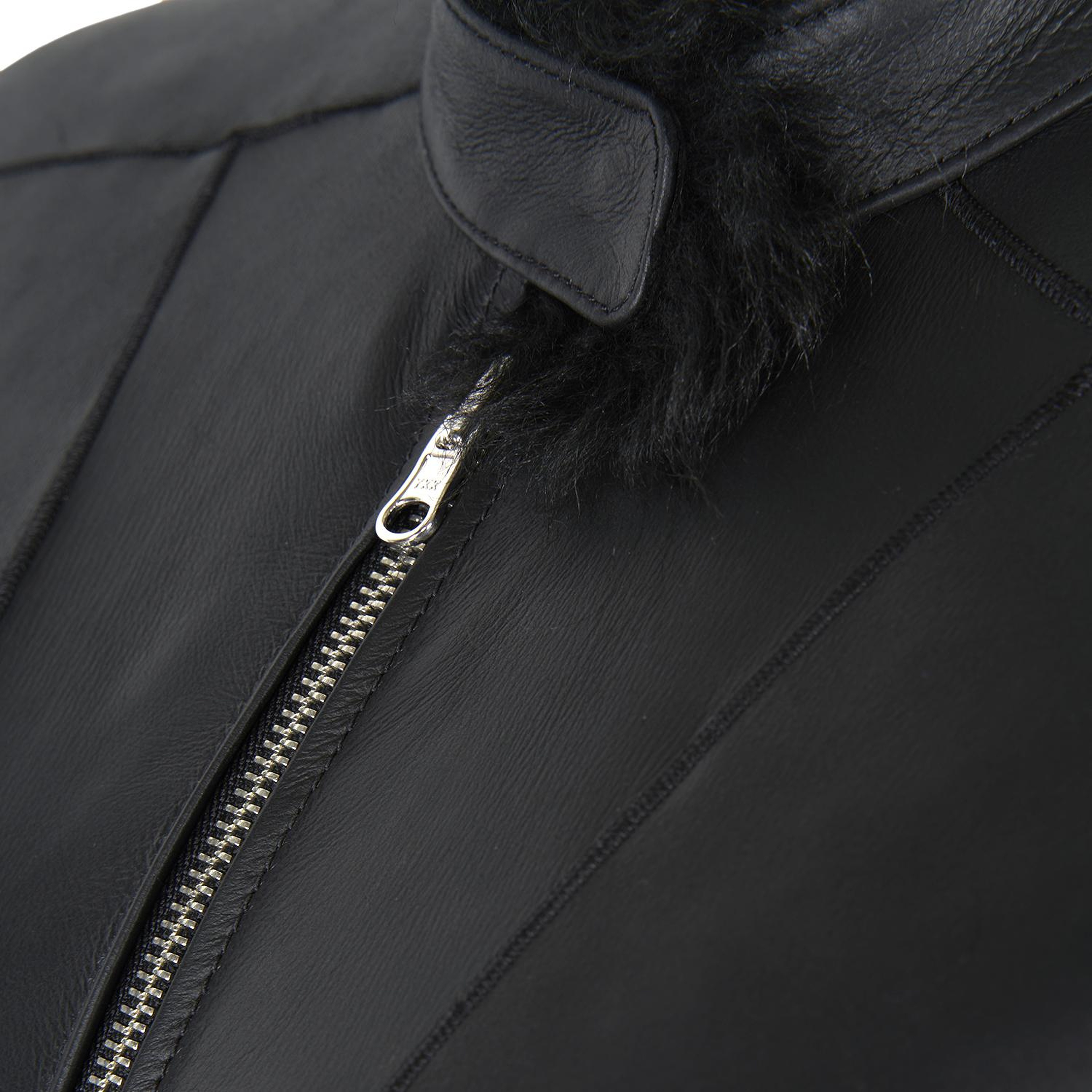 Sirus Siyah Kadın Çift Taraflı Kürk Ceket