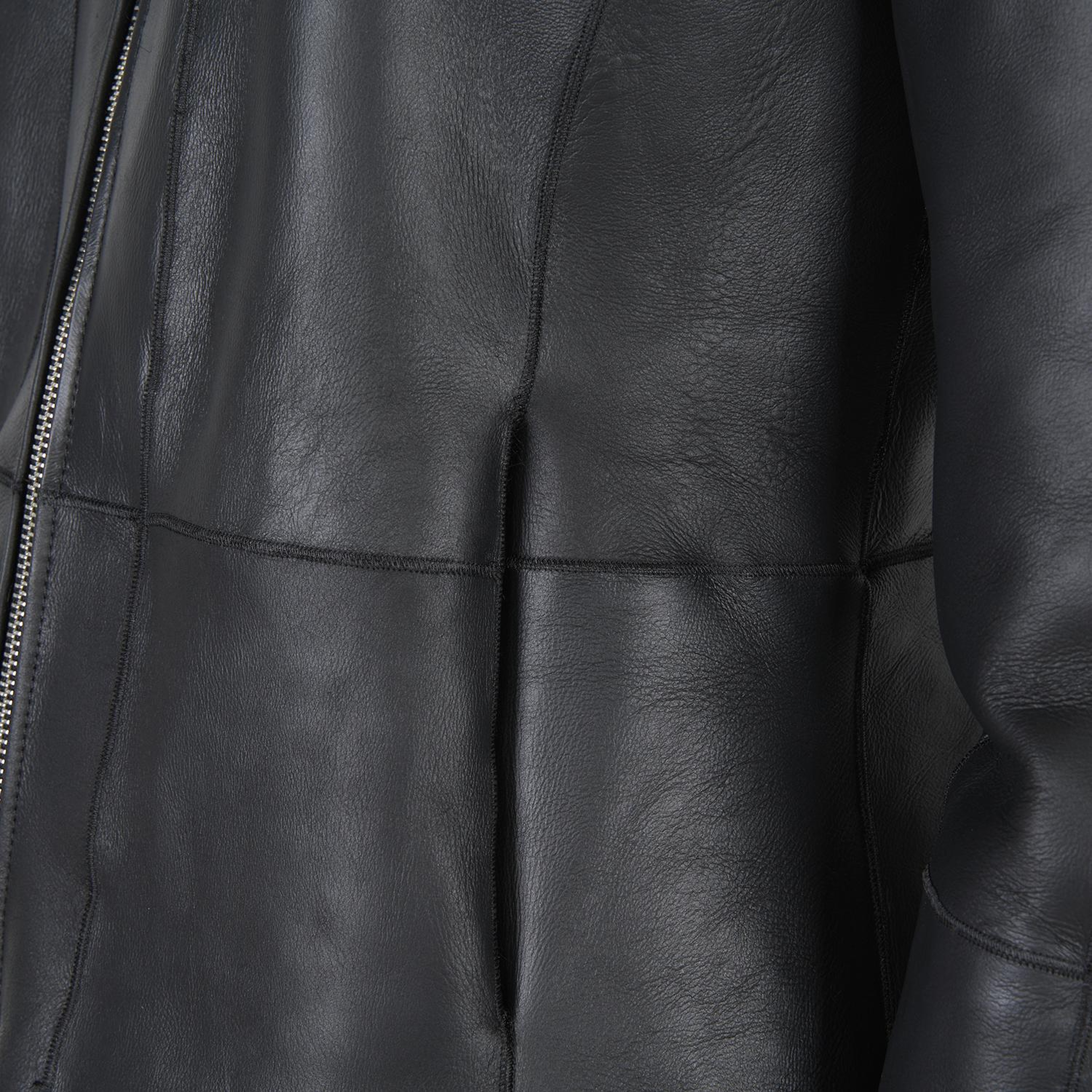 Sirus Siyah Kadın Çift Taraflı Kürk Ceket