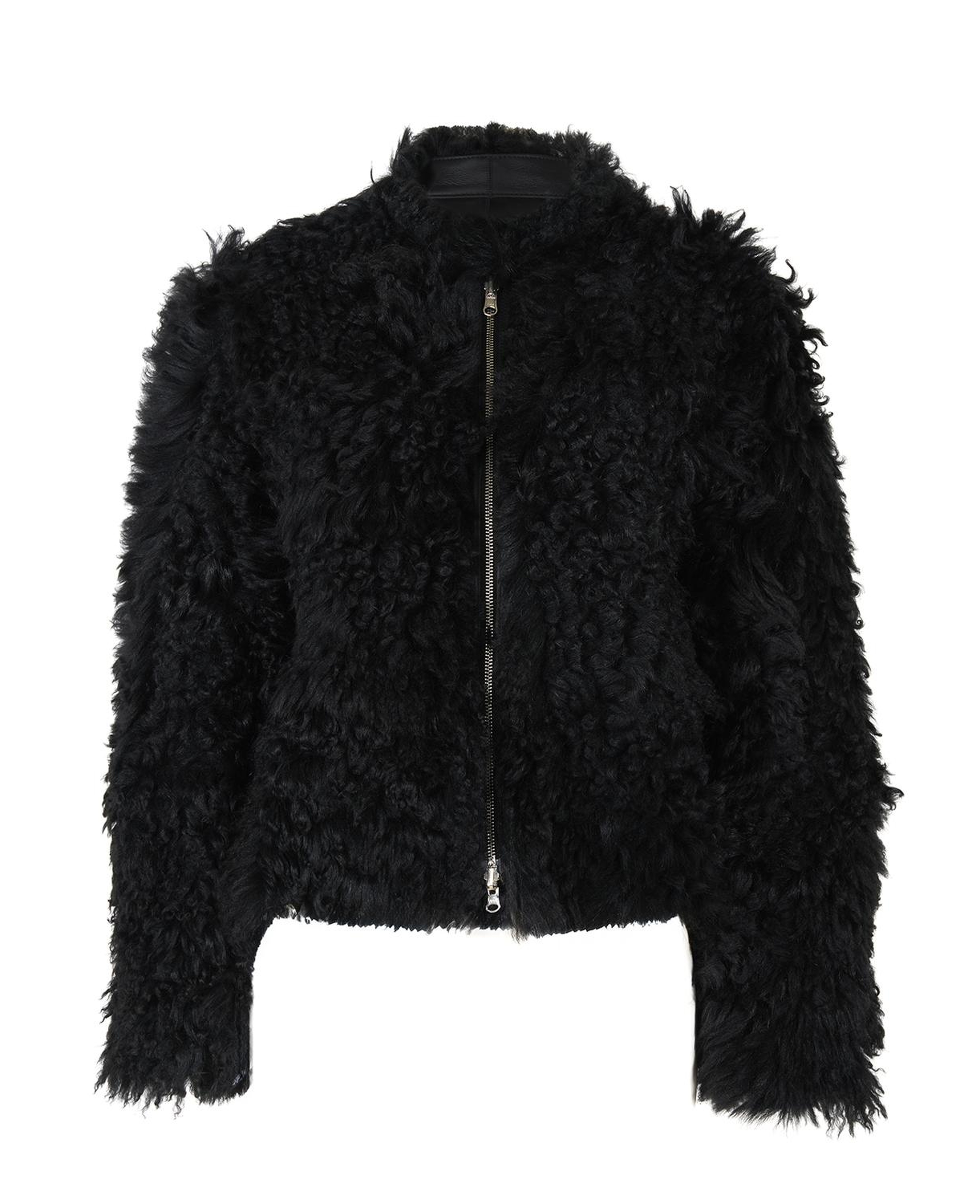 Sirus Siyah Kadın Çift Taraflı Kürk Ceket