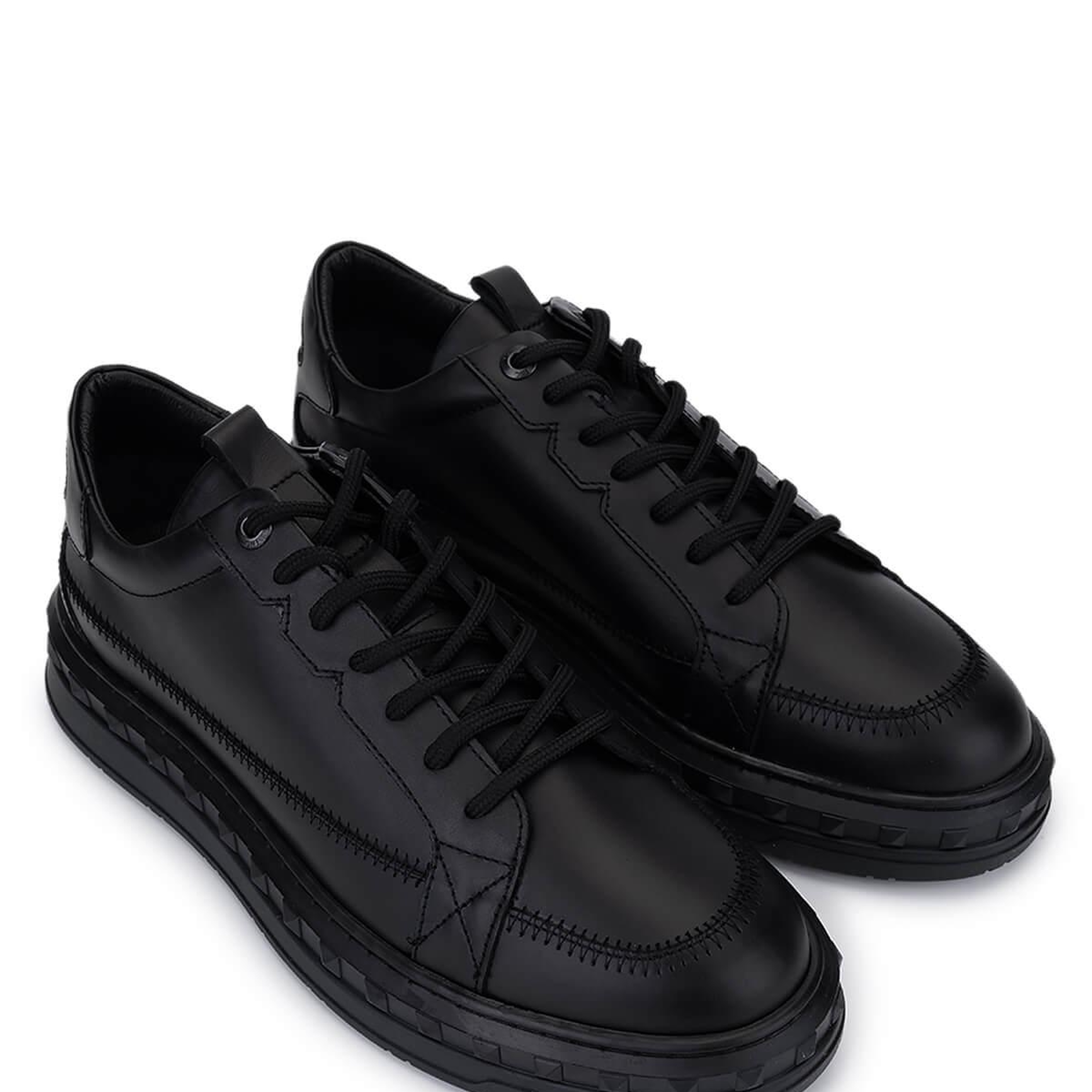 Tamer Tanca Erkek Hakiki Deri Siyah Deri Sneakers & Spor Ayakkabı