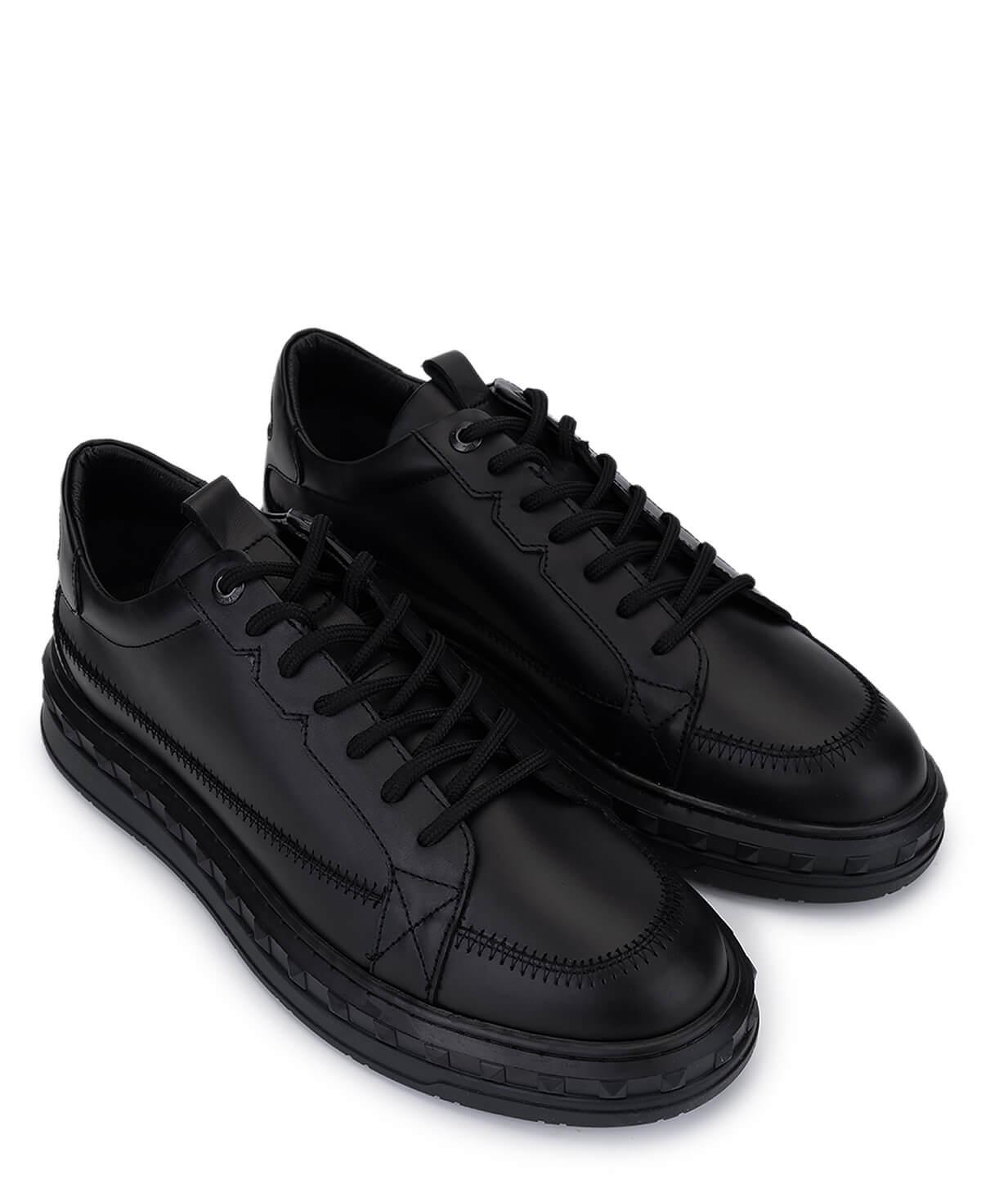 Tamer Tanca Erkek Hakiki Deri Siyah Deri Sneakers & Spor Ayakkabı