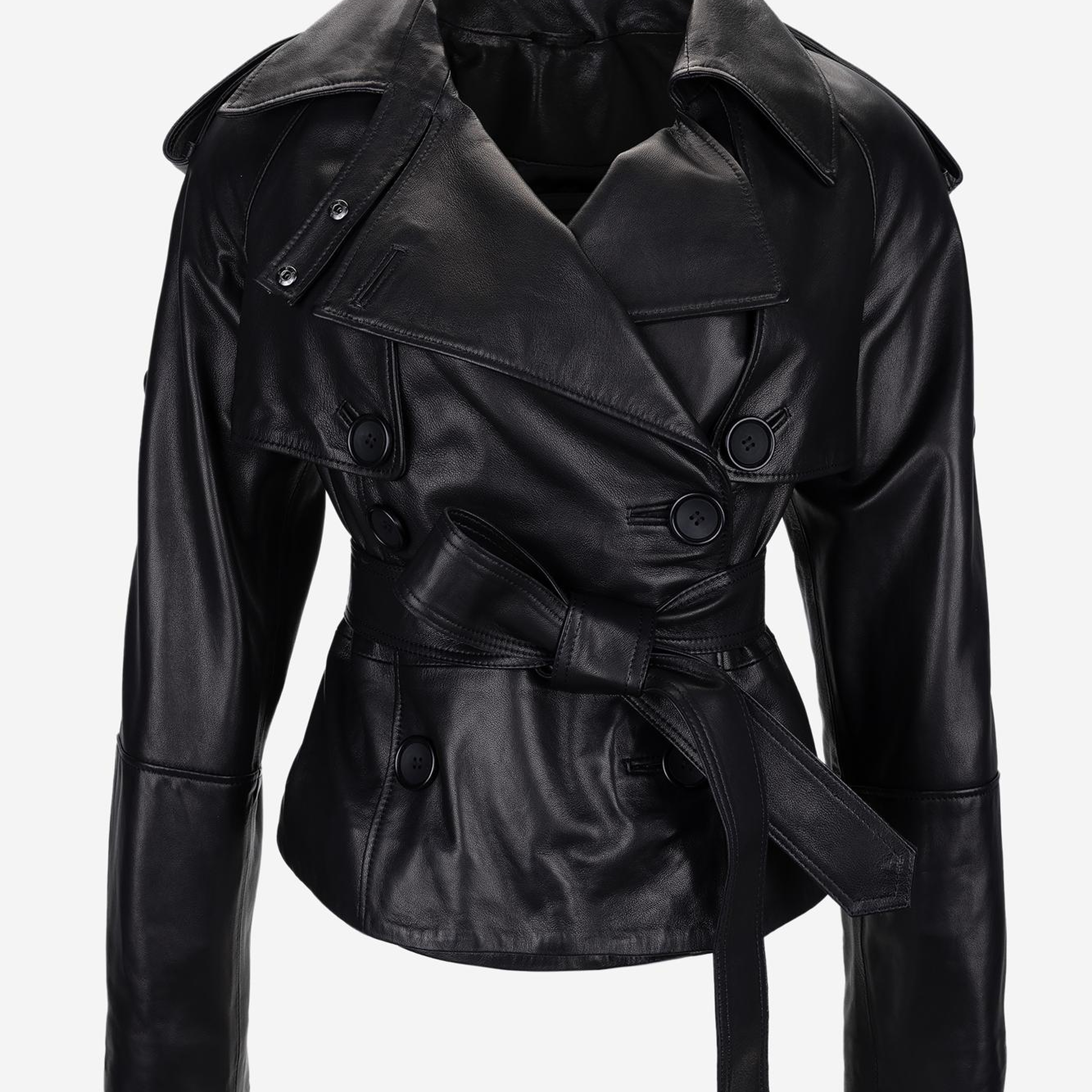 Valmenti Kadın Hakiki Deri Siyah Deri Mont