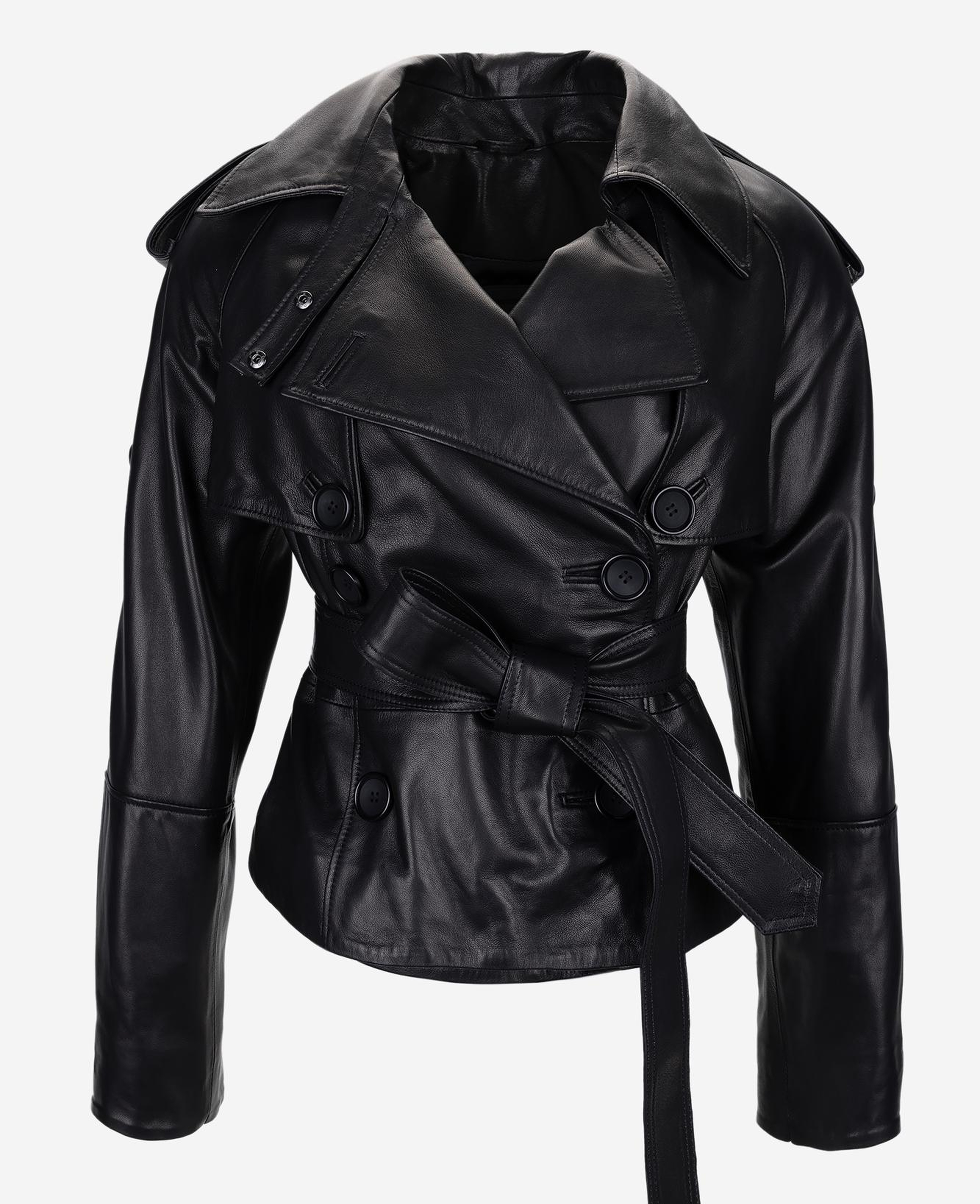 Valmenti Kadın Hakiki Deri Siyah Deri Mont