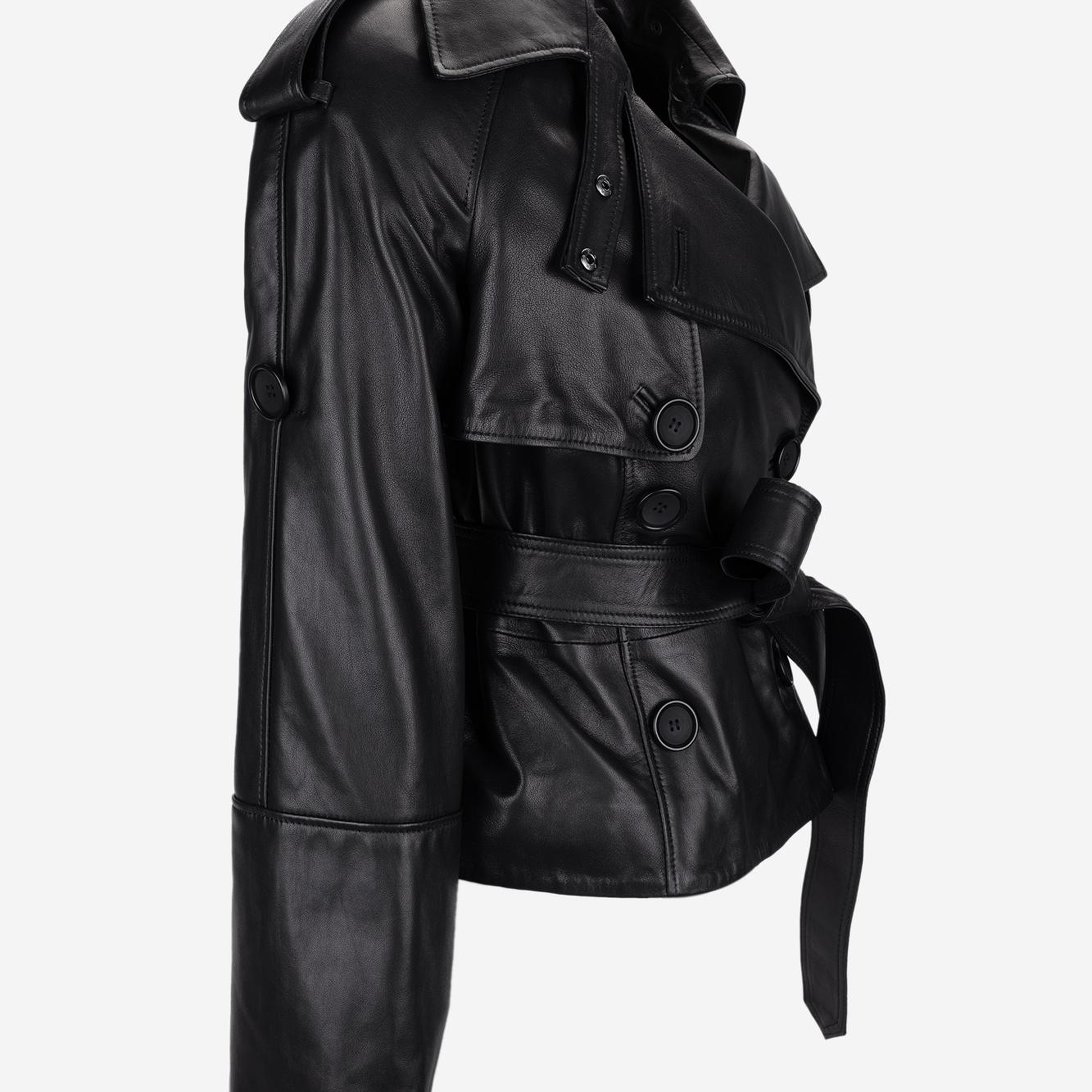 Valmenti Kadın Hakiki Deri Siyah Deri Mont