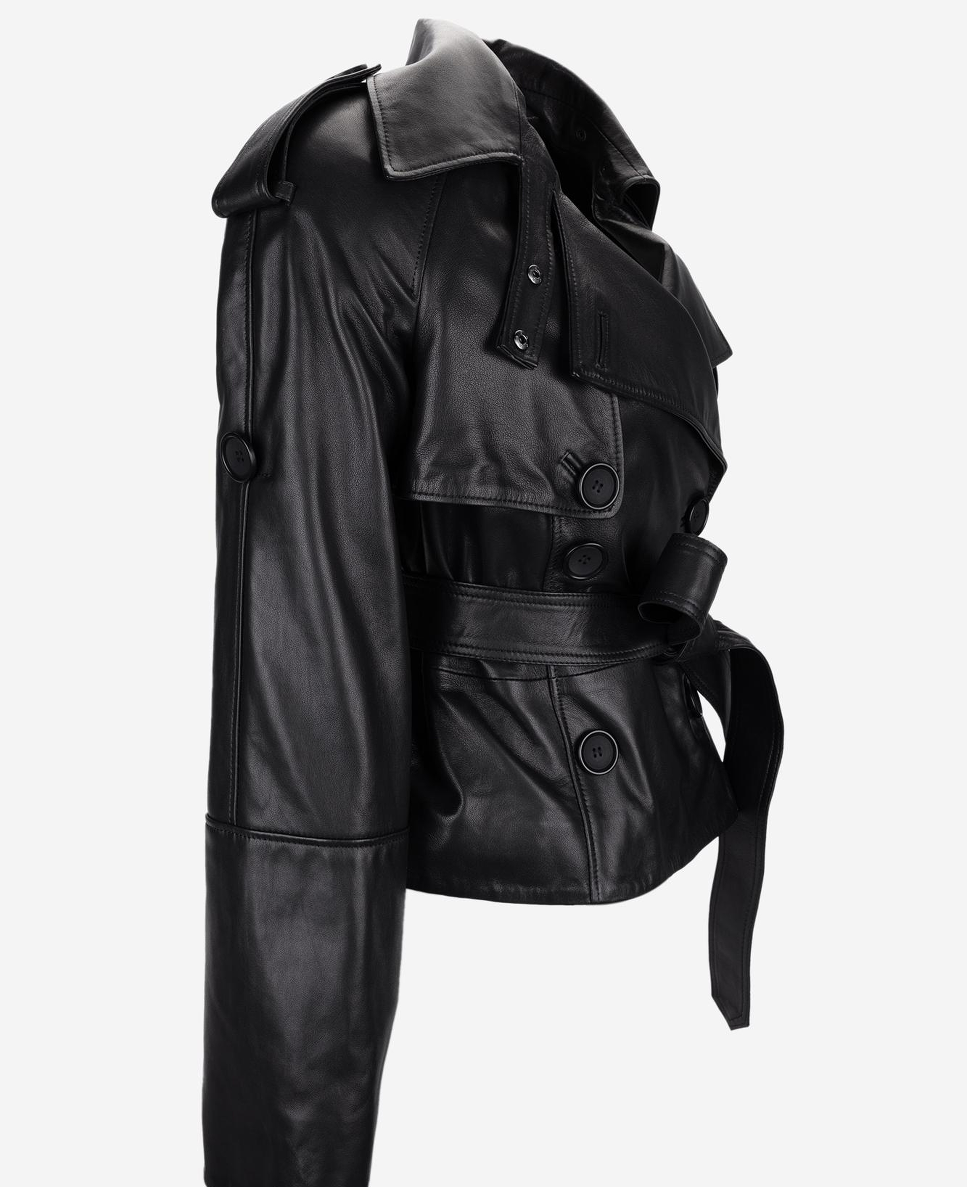 Valmenti Kadın Hakiki Deri Siyah Deri Mont