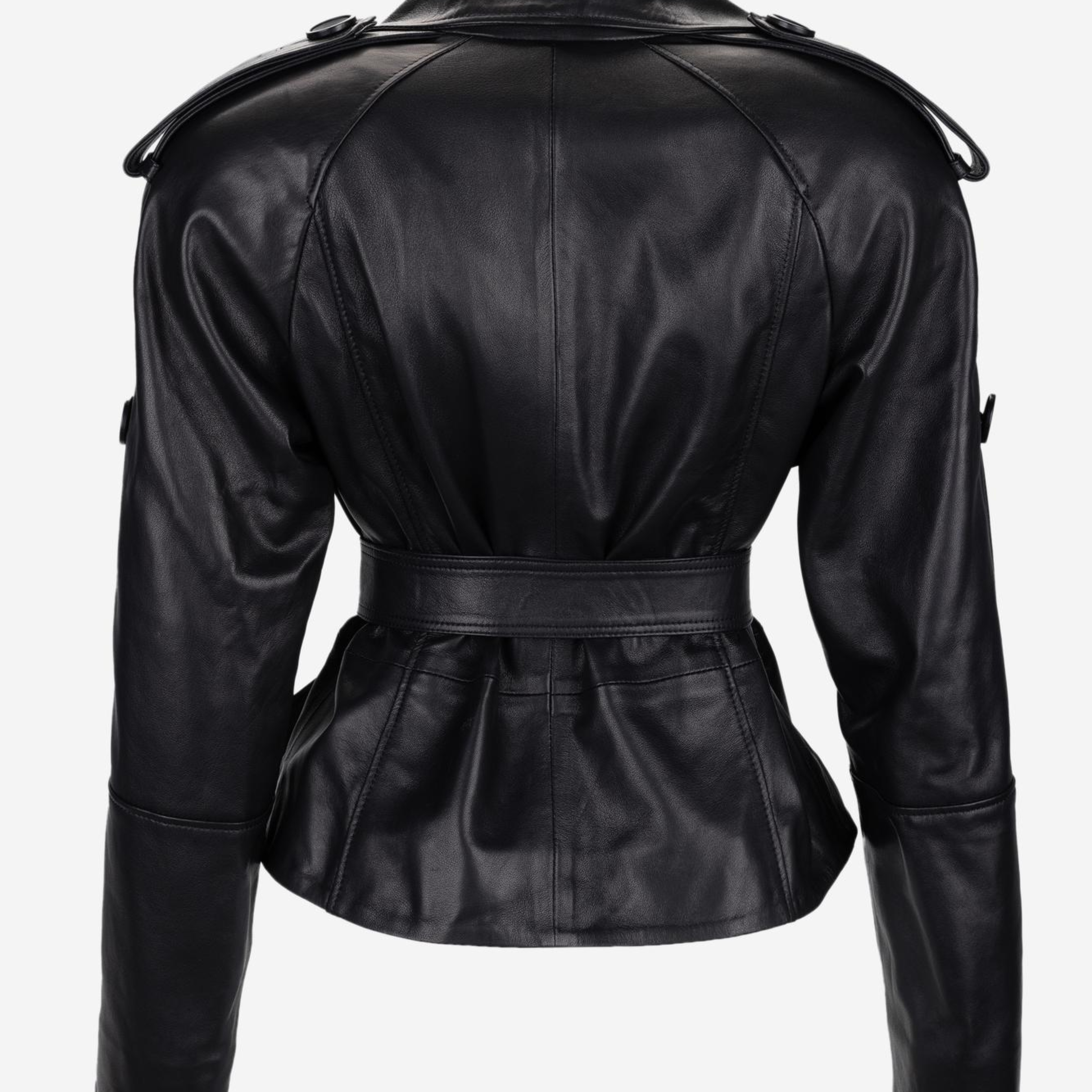 Valmenti Kadın Hakiki Deri Siyah Deri Mont