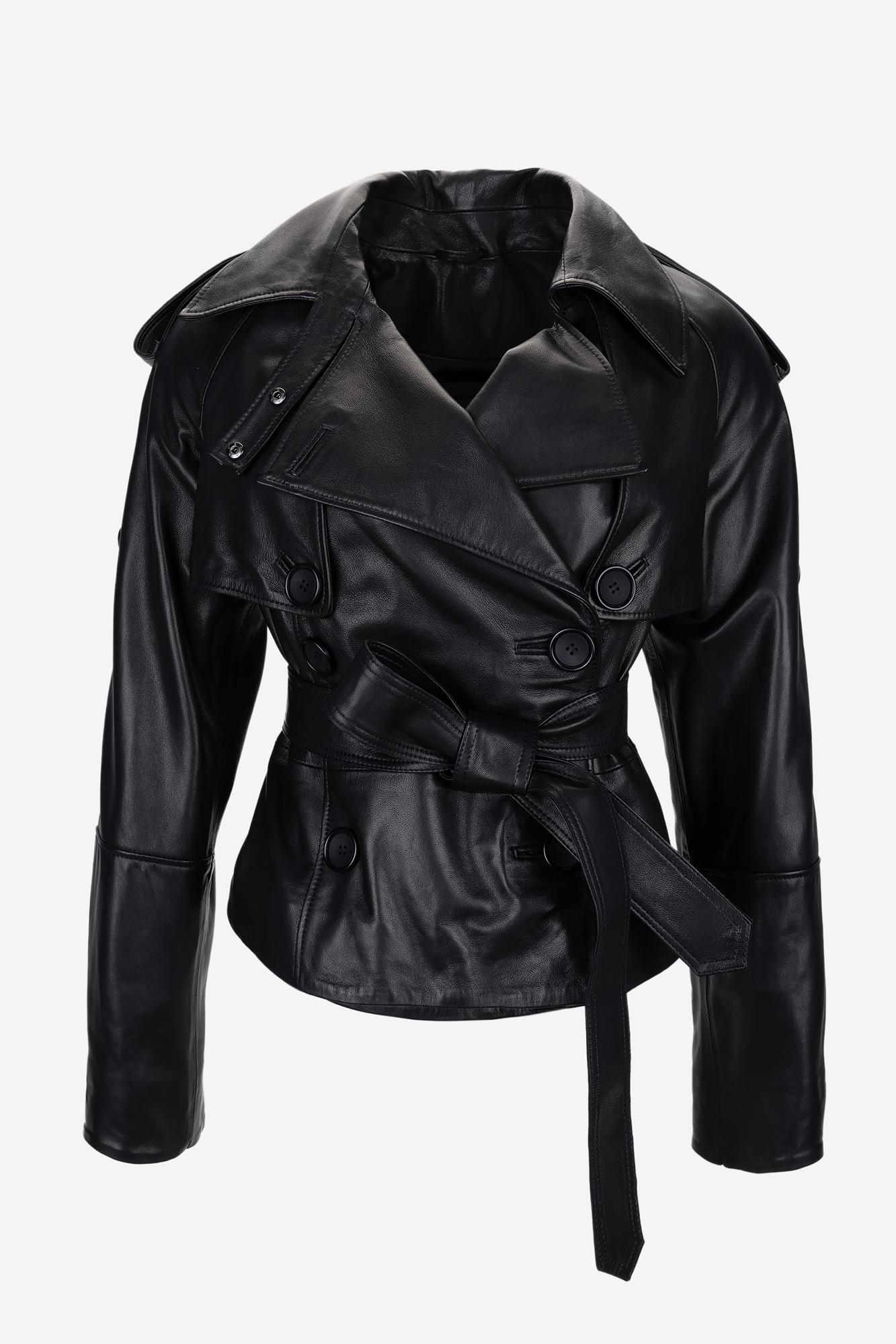 Valmenti Kadın Hakiki Deri Siyah Deri Mont