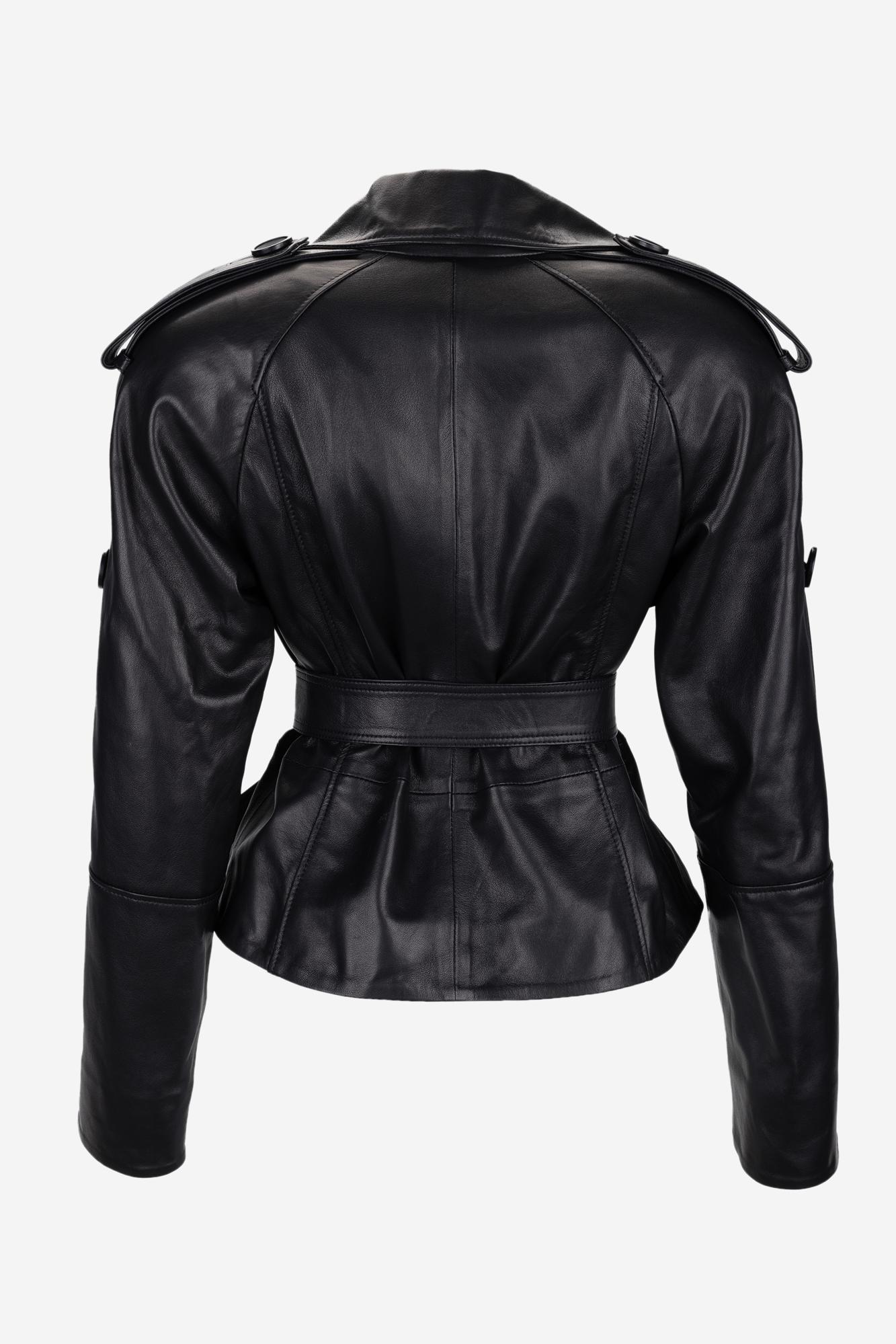 Valmenti Kadın Hakiki Deri Siyah Deri Mont